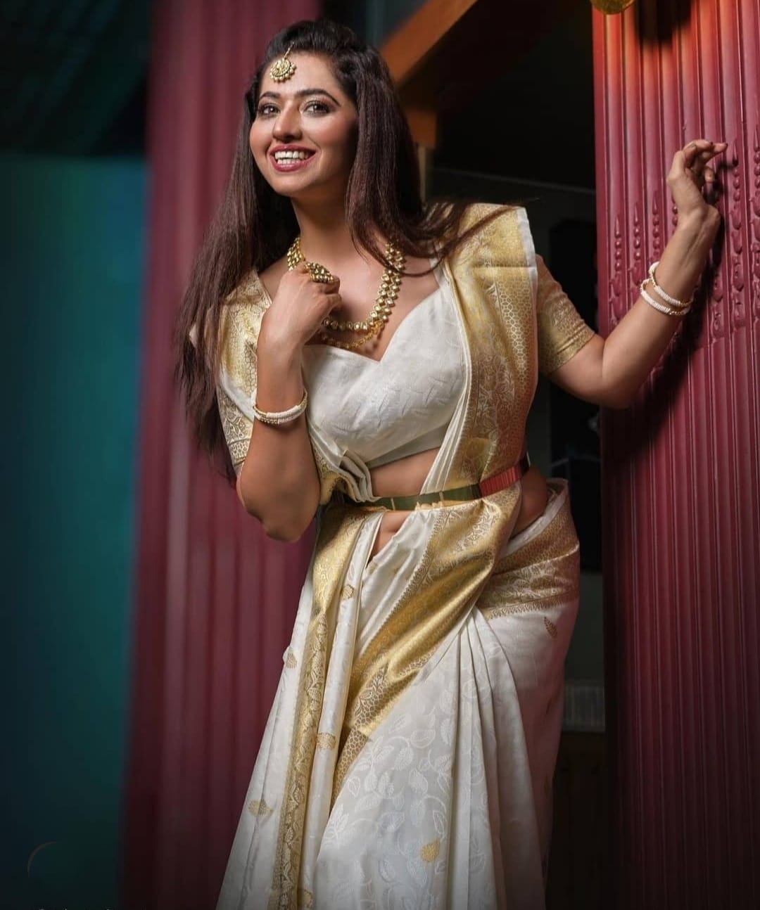 Buy MySilkLove Swiss Coffee White Zari Woven Kanjivaram Saree Online