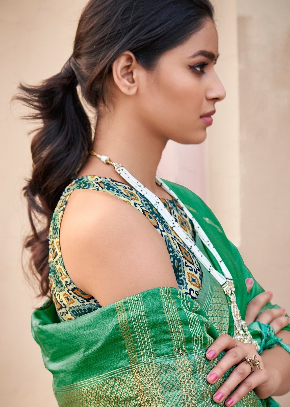 Buy MySilkLove Chateau Green Zari Woven South Silk Saree Online