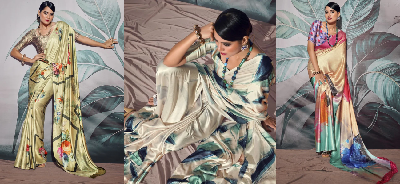 Glamour in Drapes: Mastering Fashion with Satin Sarees