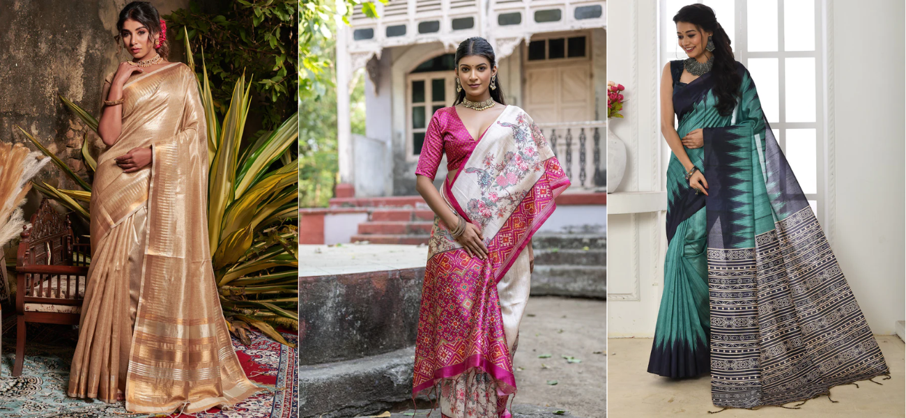 Beauty in Threads: Tussar Cutwork Sarees Collection