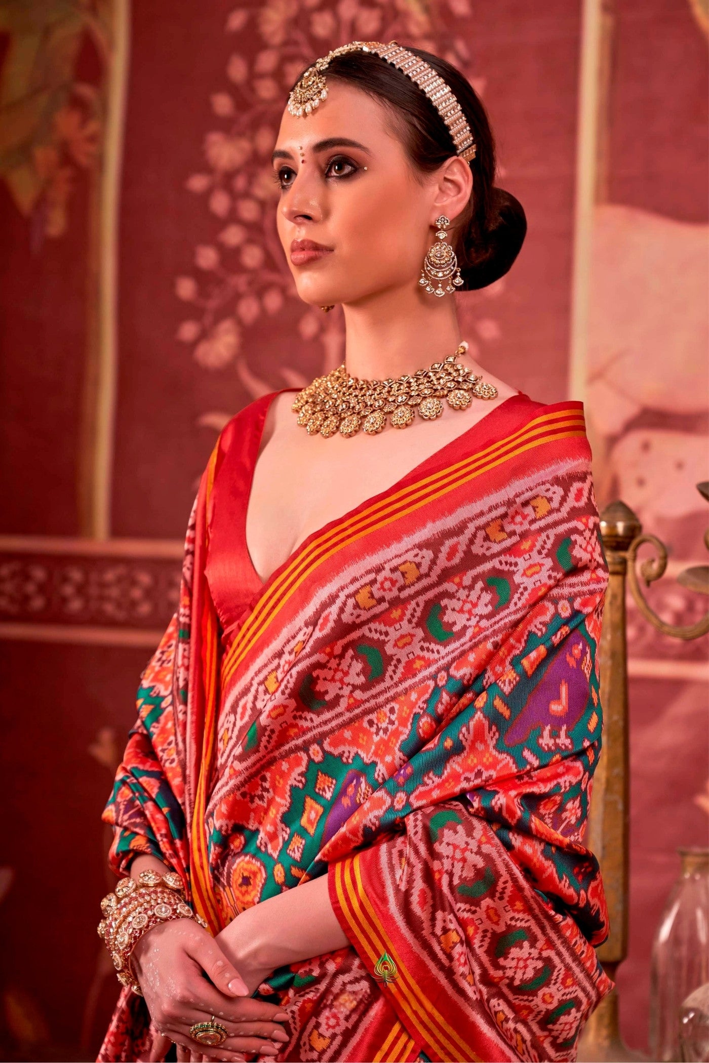 Buy MySilkLove France Blue Printed Patola Saree Online