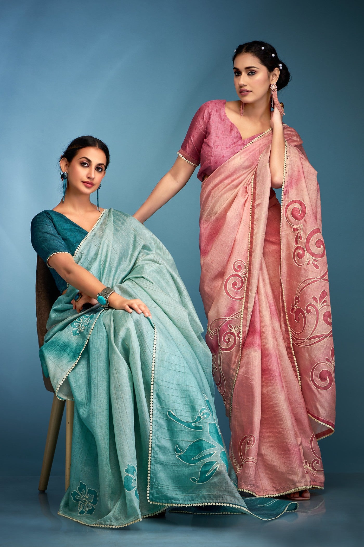 Buy MySilkLove Peony Pink Designer Tussar Silk Saree Online