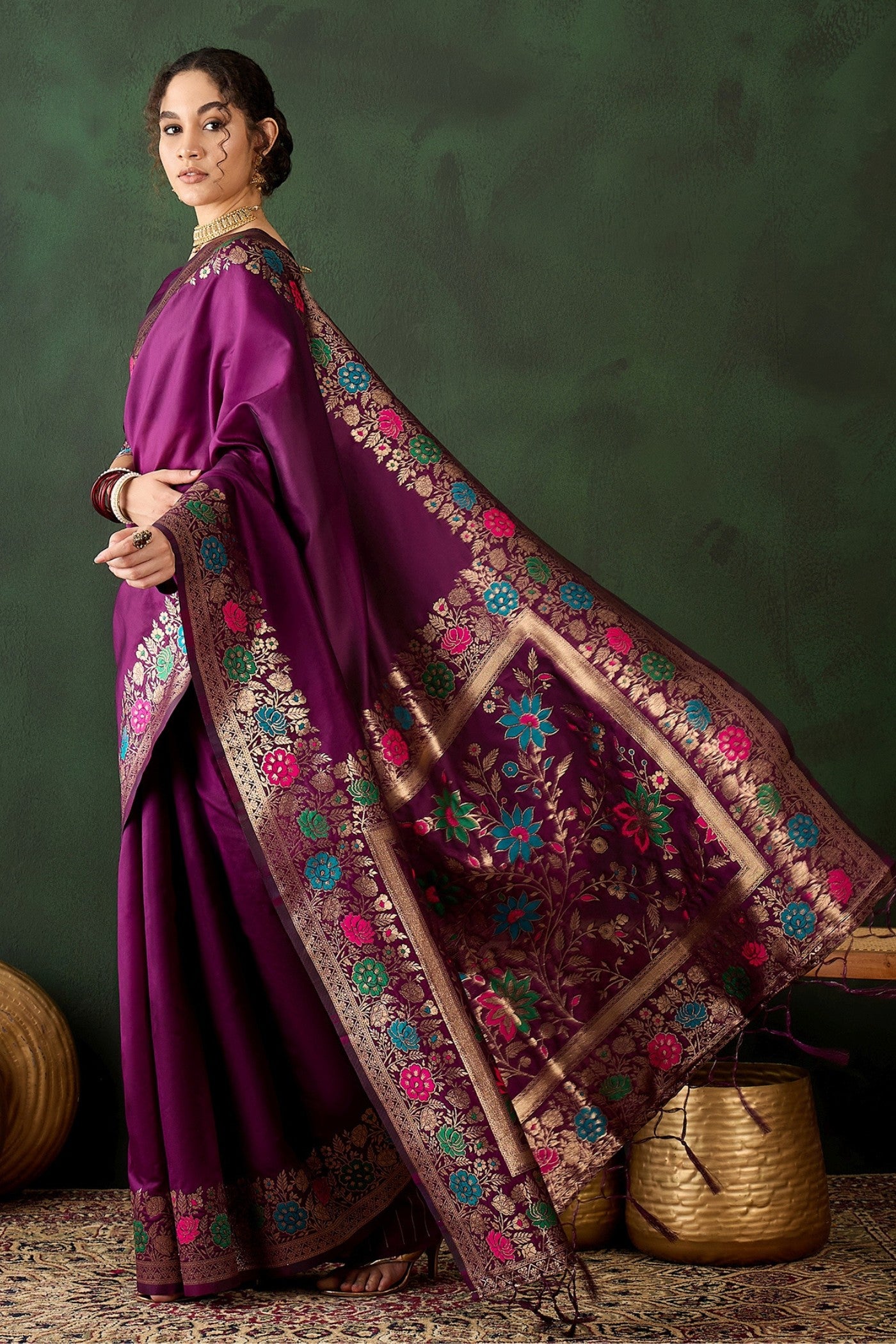 Buy MySilkLove Berry Purple Banarasi Designer Saree Online