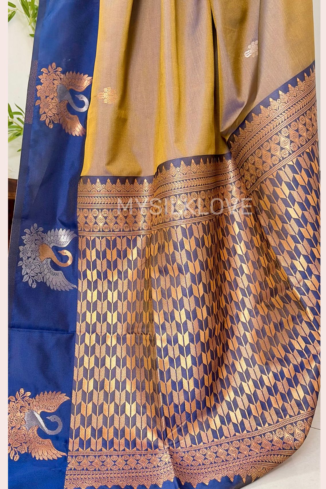 Buy MySilkLove Graphite Grey Banarasi Handloom Soft Silk Saree Online