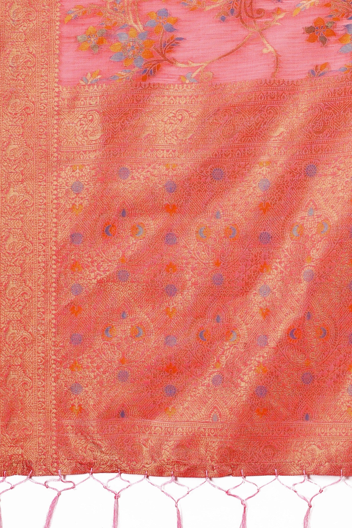 Buy MySilkLove Dusky Peach Linen Cotton Saree Online