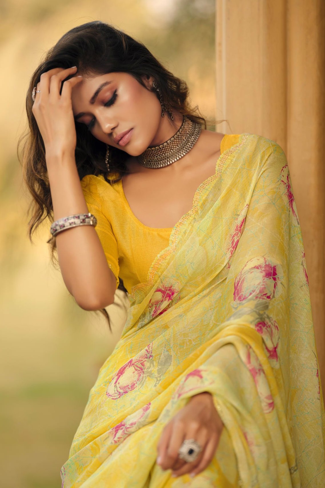 MySilkLove Tulip Yellow Barasso Printed Saree