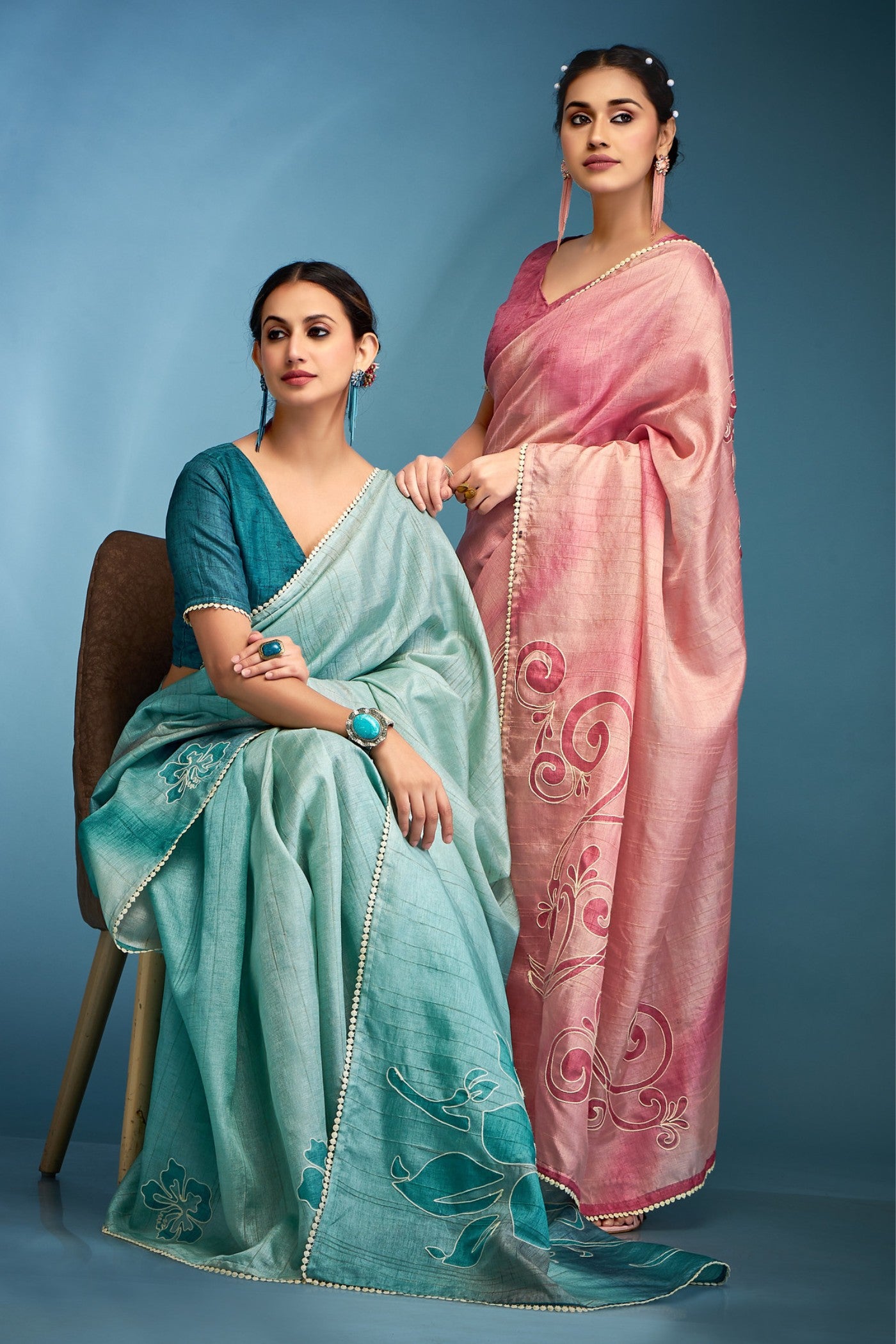 Buy MySilkLove Peony Pink Designer Tussar Silk Saree Online