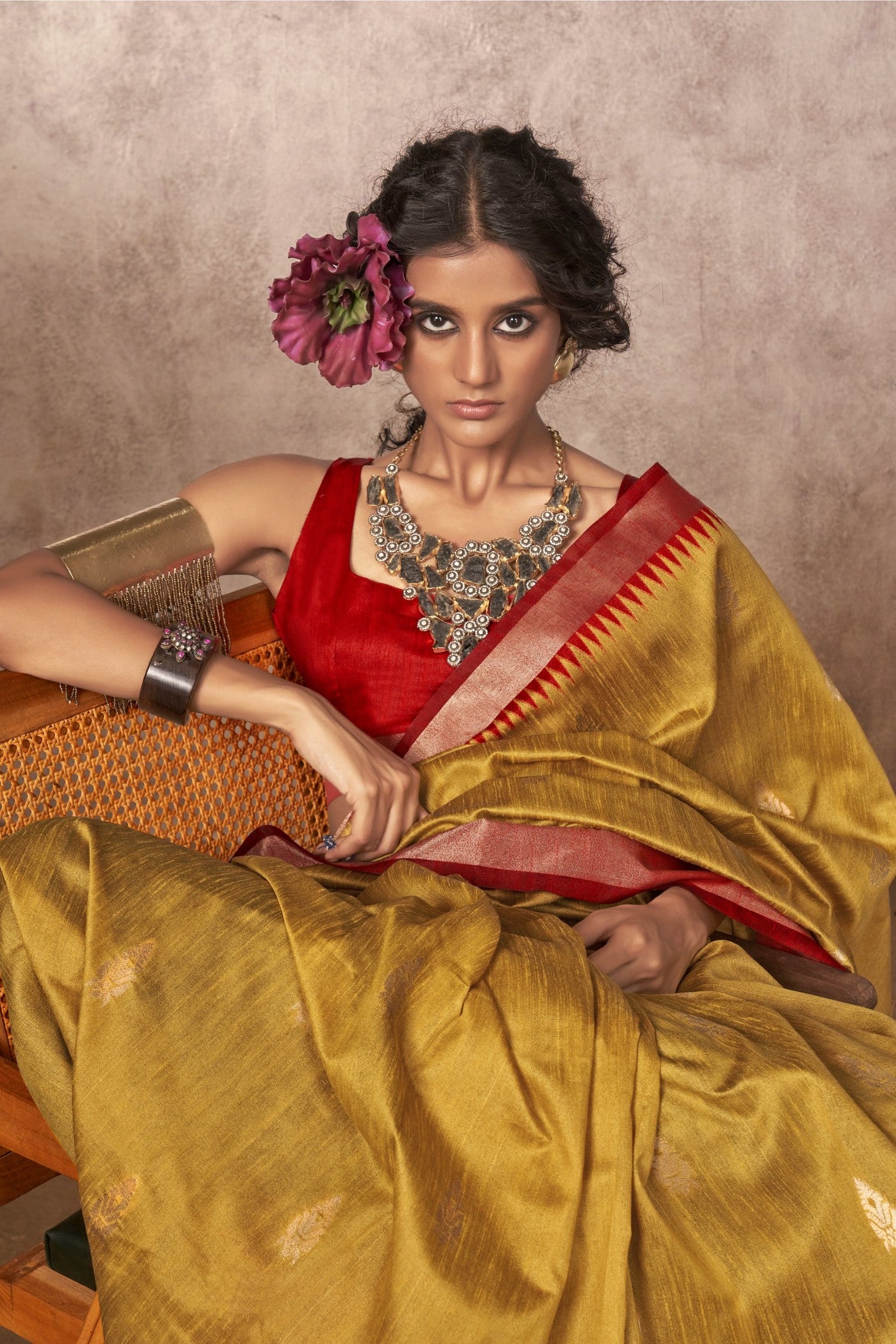 MySilkLove Allamanda Yellow Bhagalpuri Handloom Saree