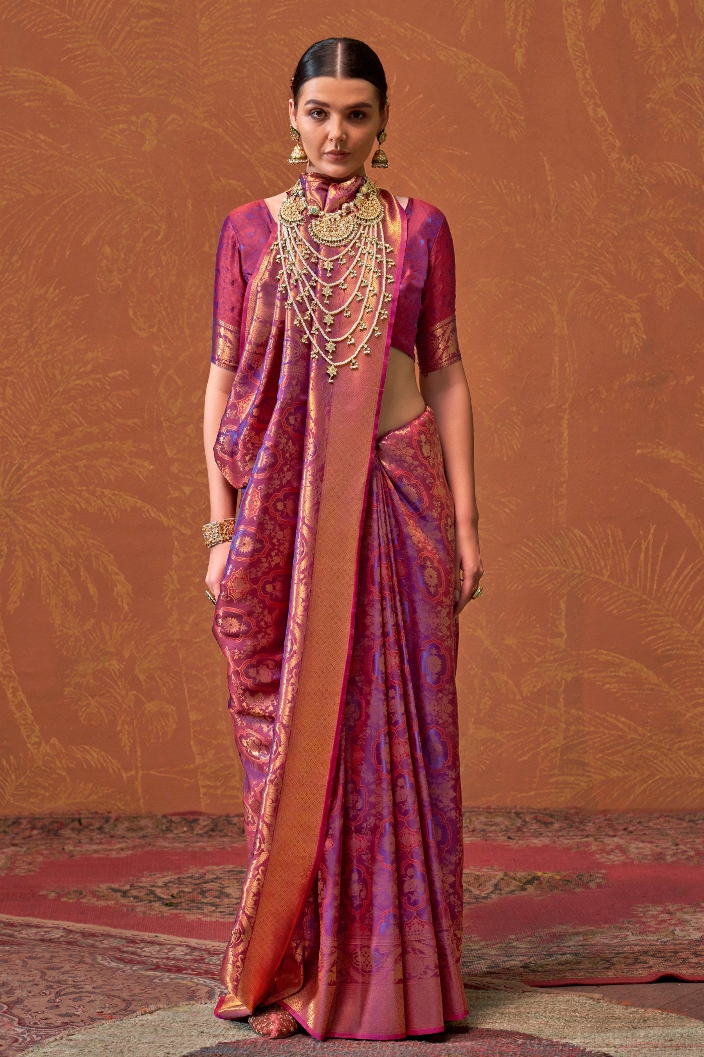 Buy MySilkLove Tapestry Purple Kanjivaram Handloom Saree Online