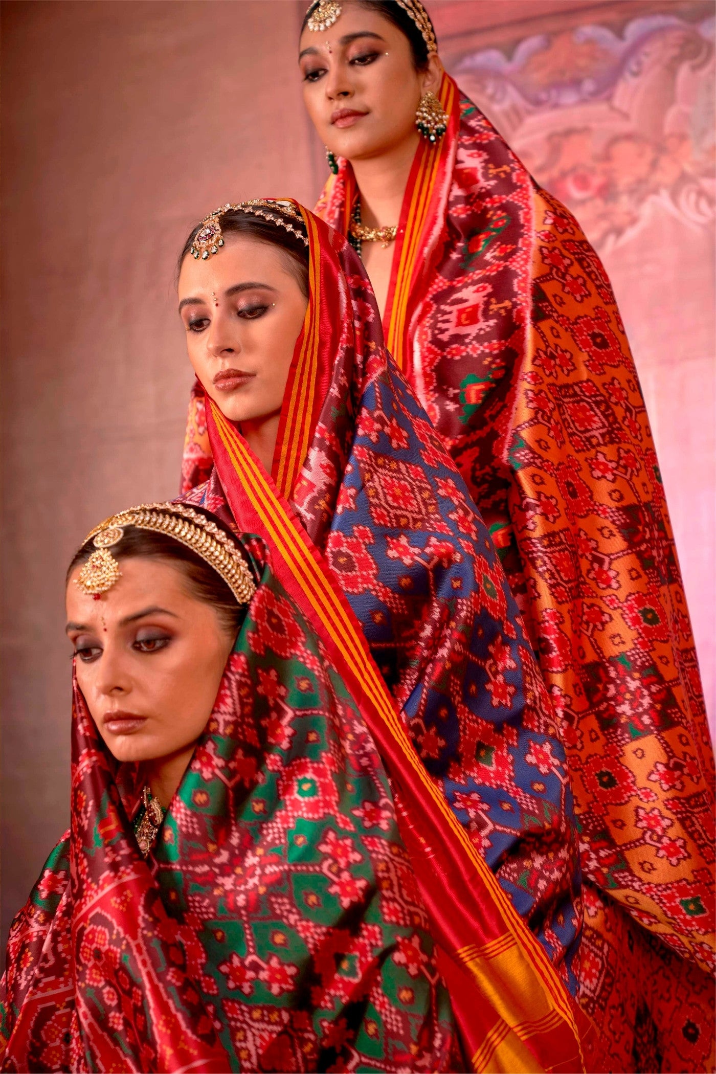 Buy MySilkLove Myrtle Green Printed Patola Saree Online