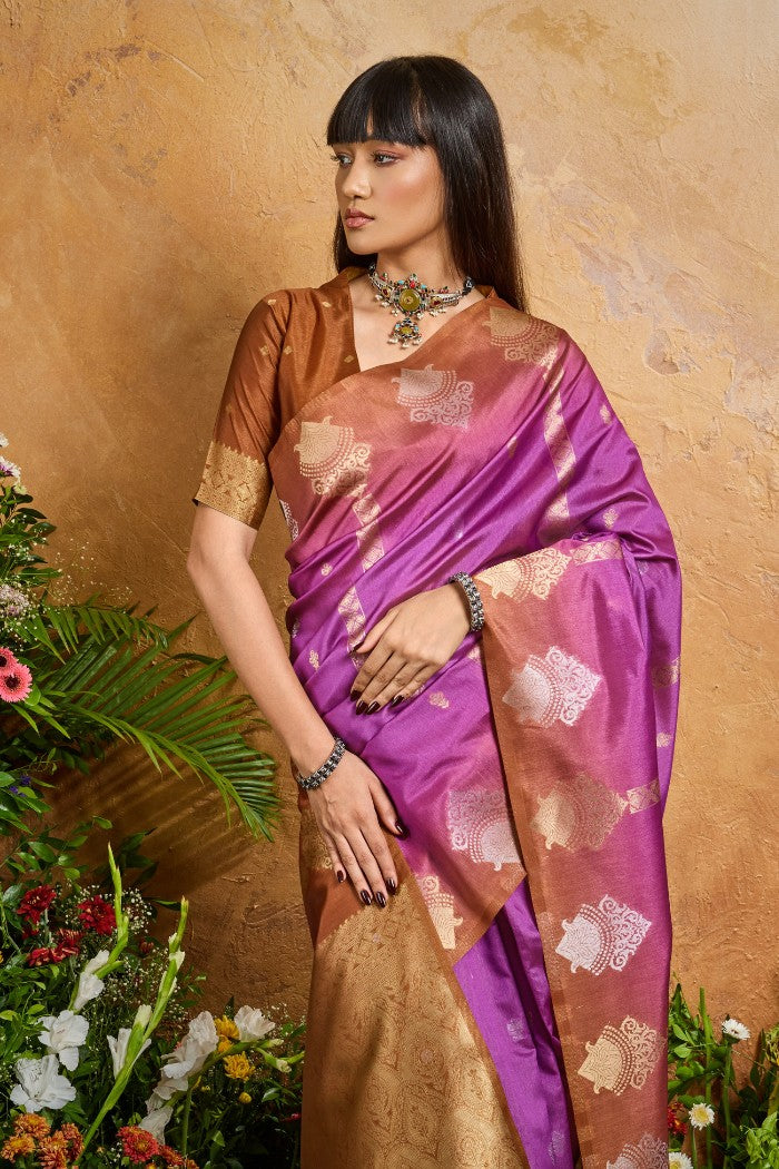 MySilkLove Lotus Pink Banarasi Handloom Saree