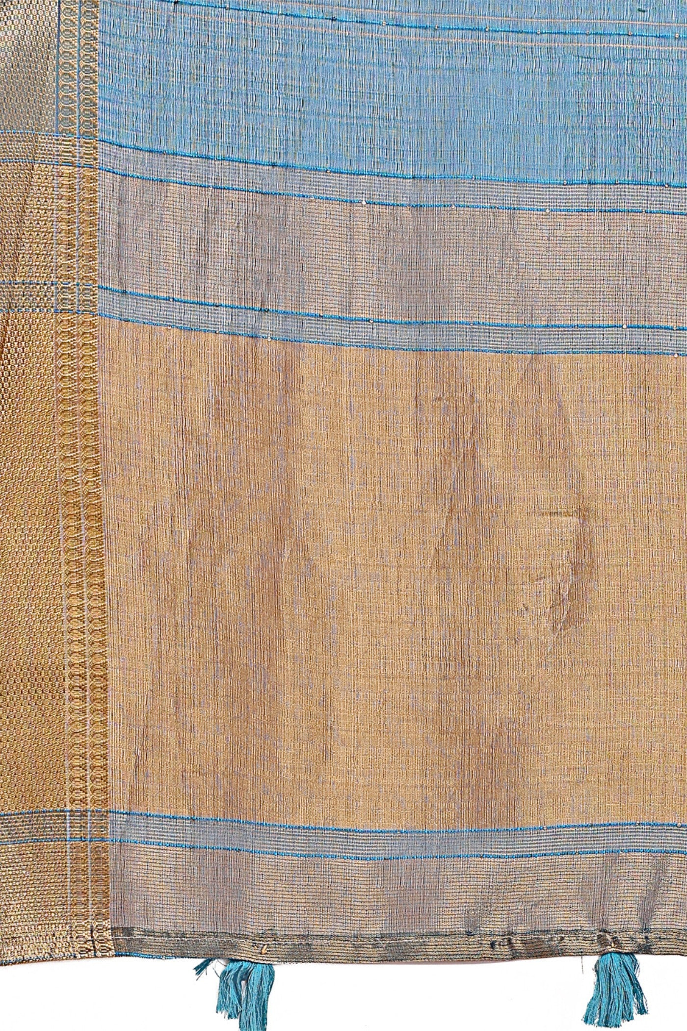 Buy MySilkLove Maximum Blue Woven Organza Saree Online