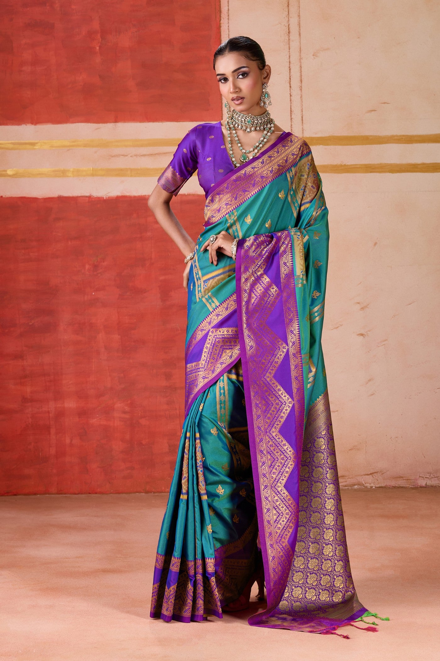 Buy MySilkLove Argentinian Blue Banarasi Handloom Saree Online
