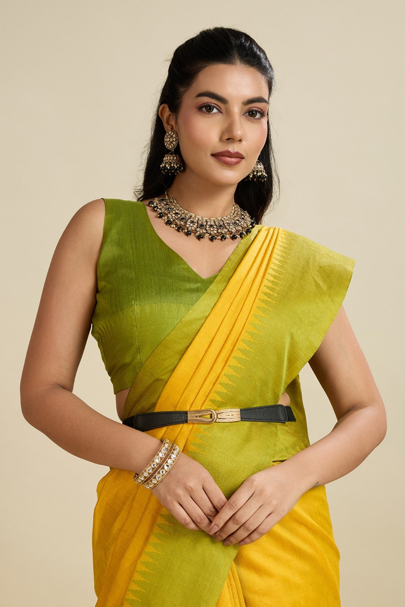 Buy MySilkLove Sun Flower Yellow Woven Raw Silk Saree Online