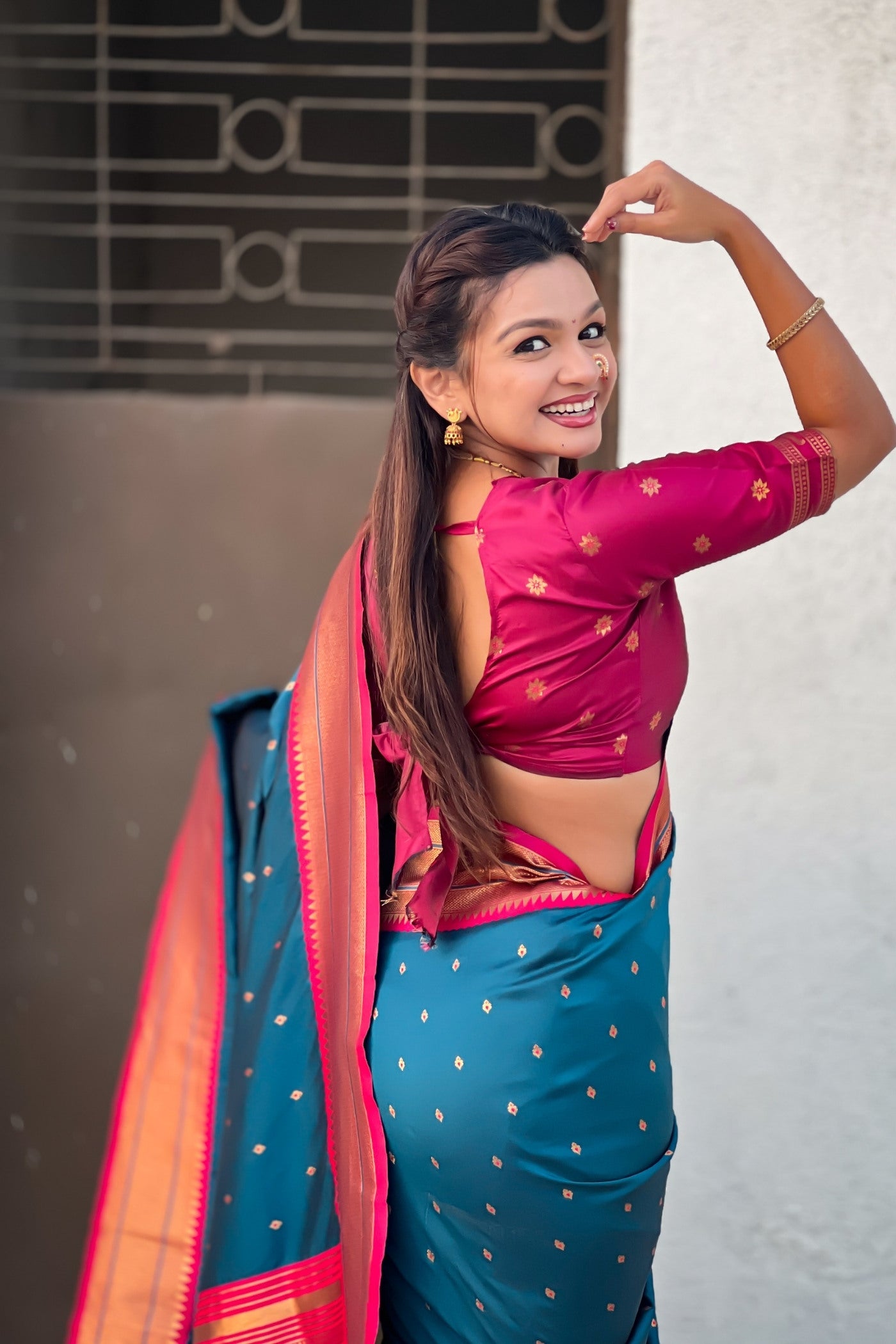 Buy MySilkLove B'dazzled Blue Zari Woven Paithani Saree Online