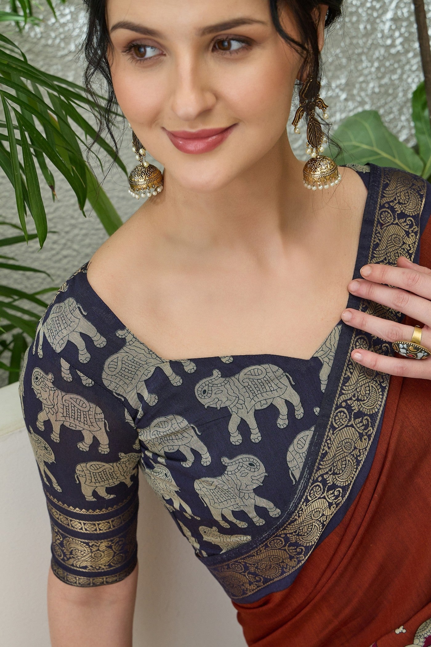 Buy MySilkLove Stiletto Maroon Printed Cotton Saree Online