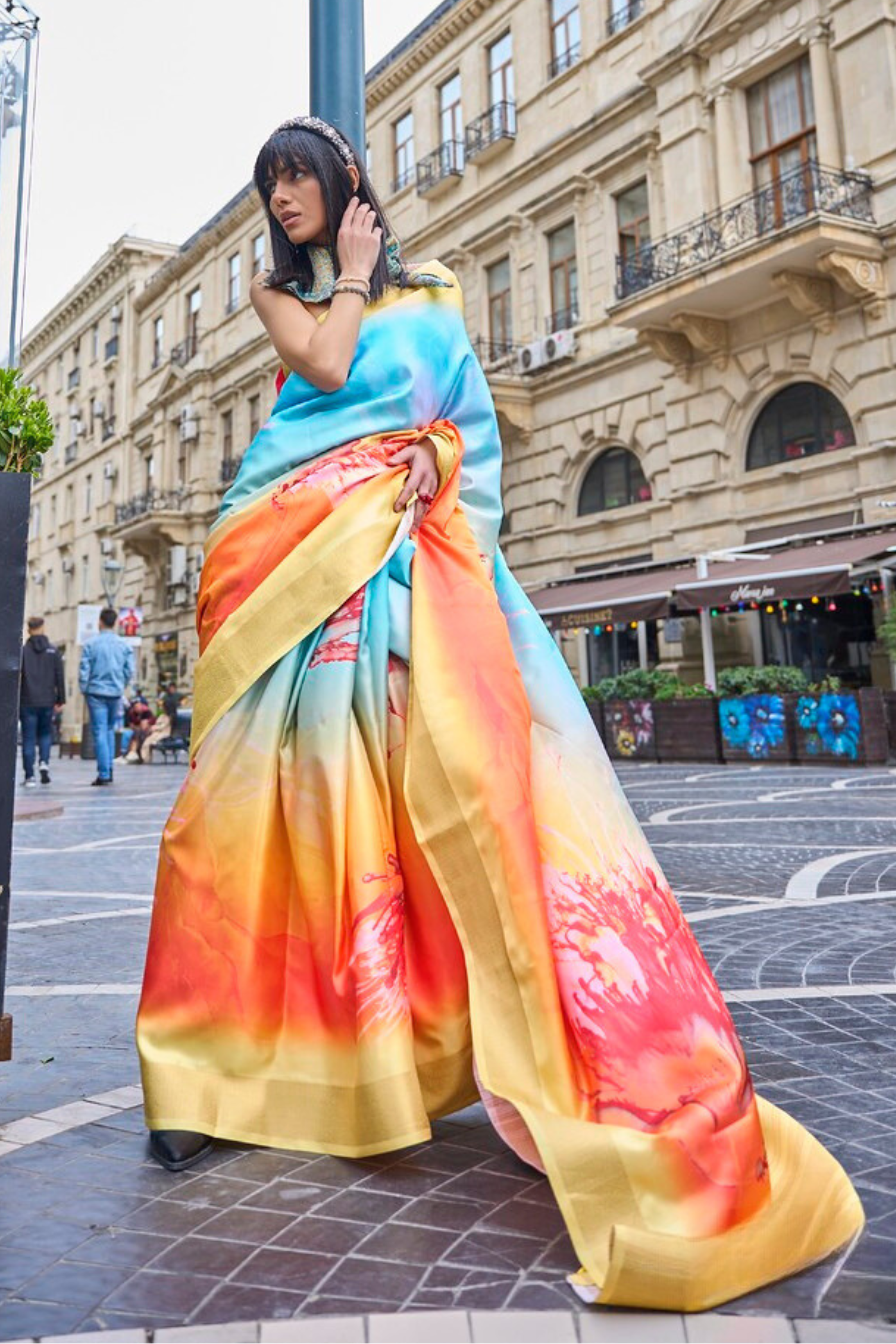 MySilkLove Harvest Yellow and Pink Handloom Gaji Silk Saree