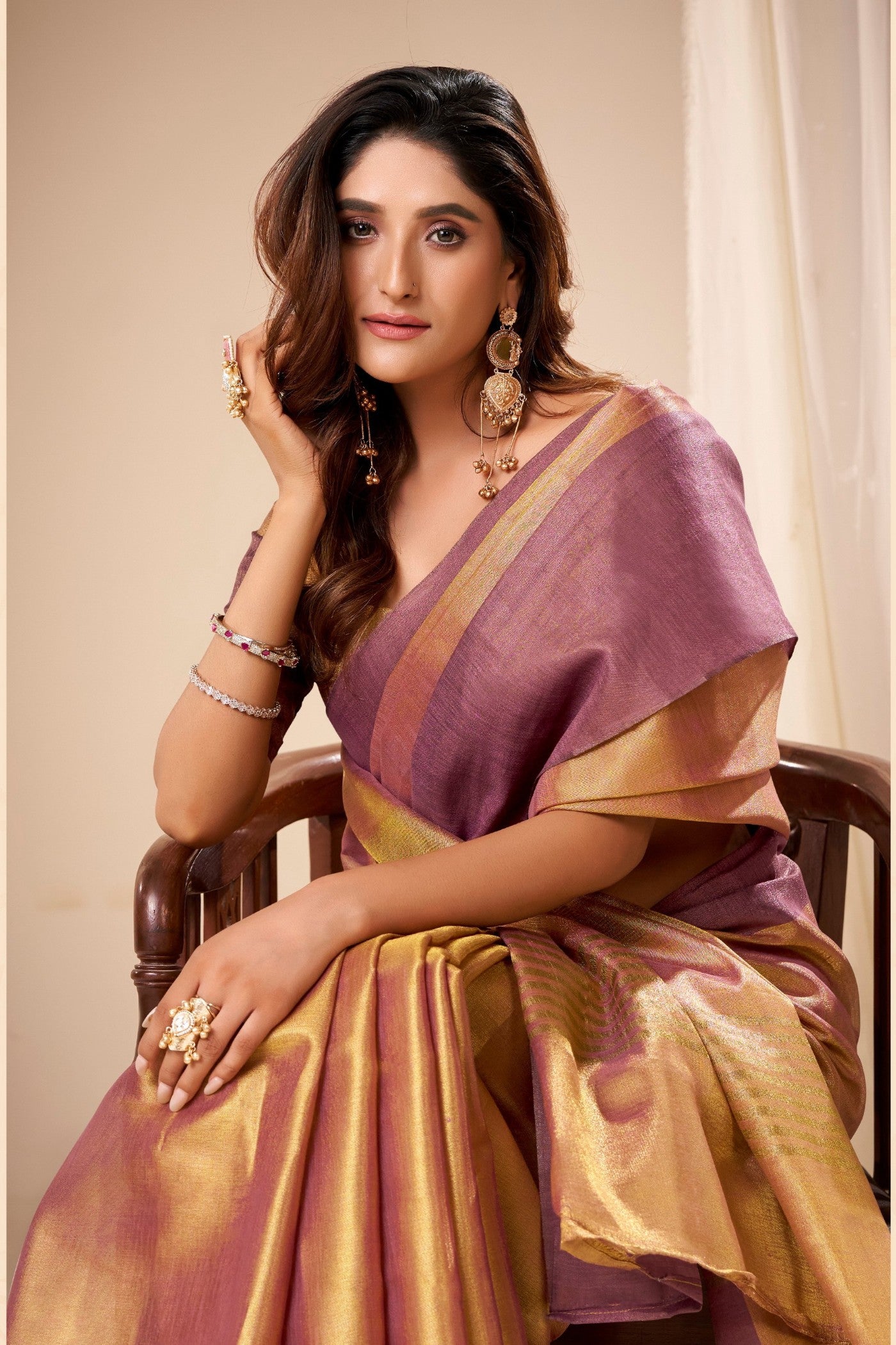 Buy MySilkLove Trombone Yellow Handloom Tissue Saree Online