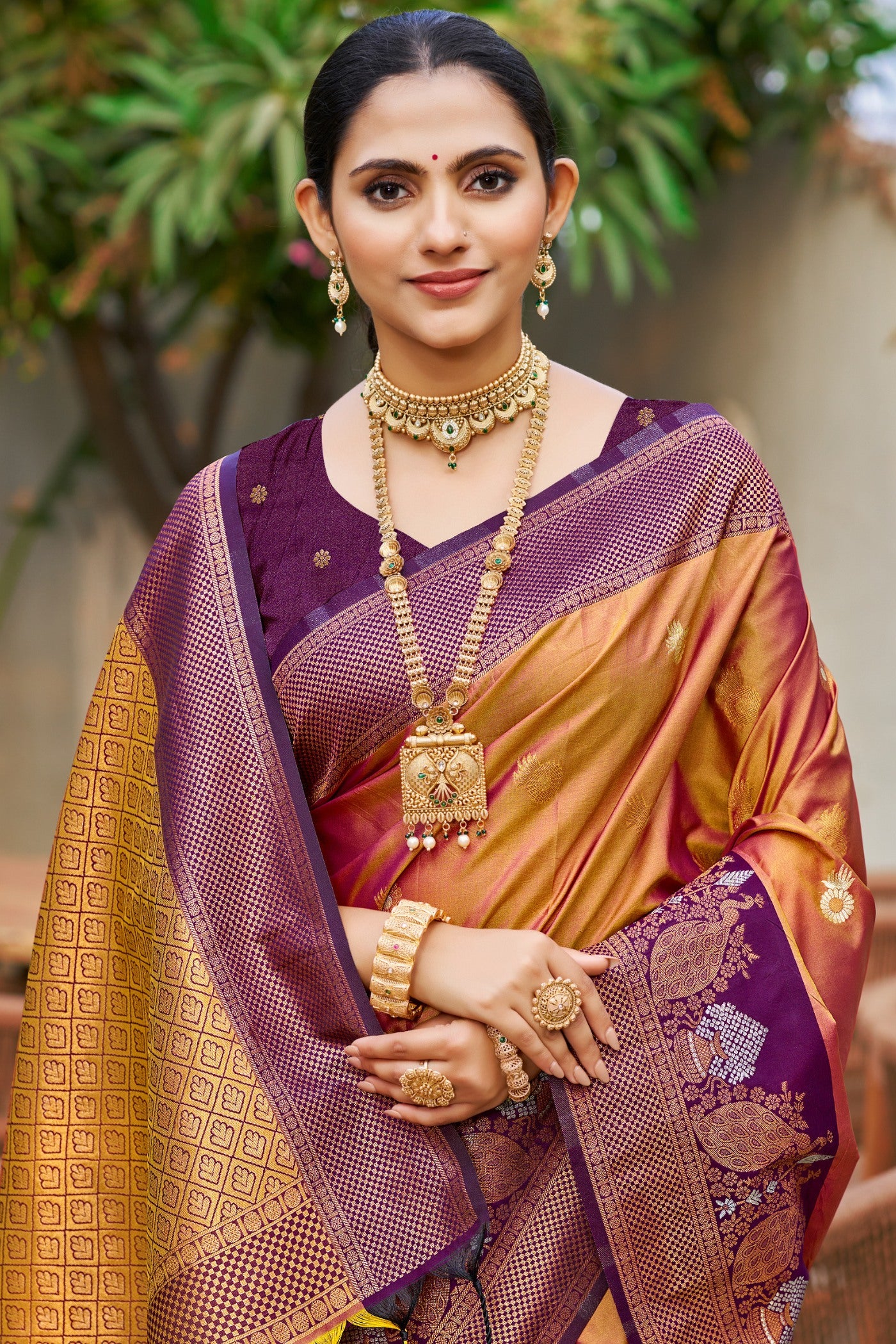 MySilkLove Rust Orange Woven Banarasi Saree