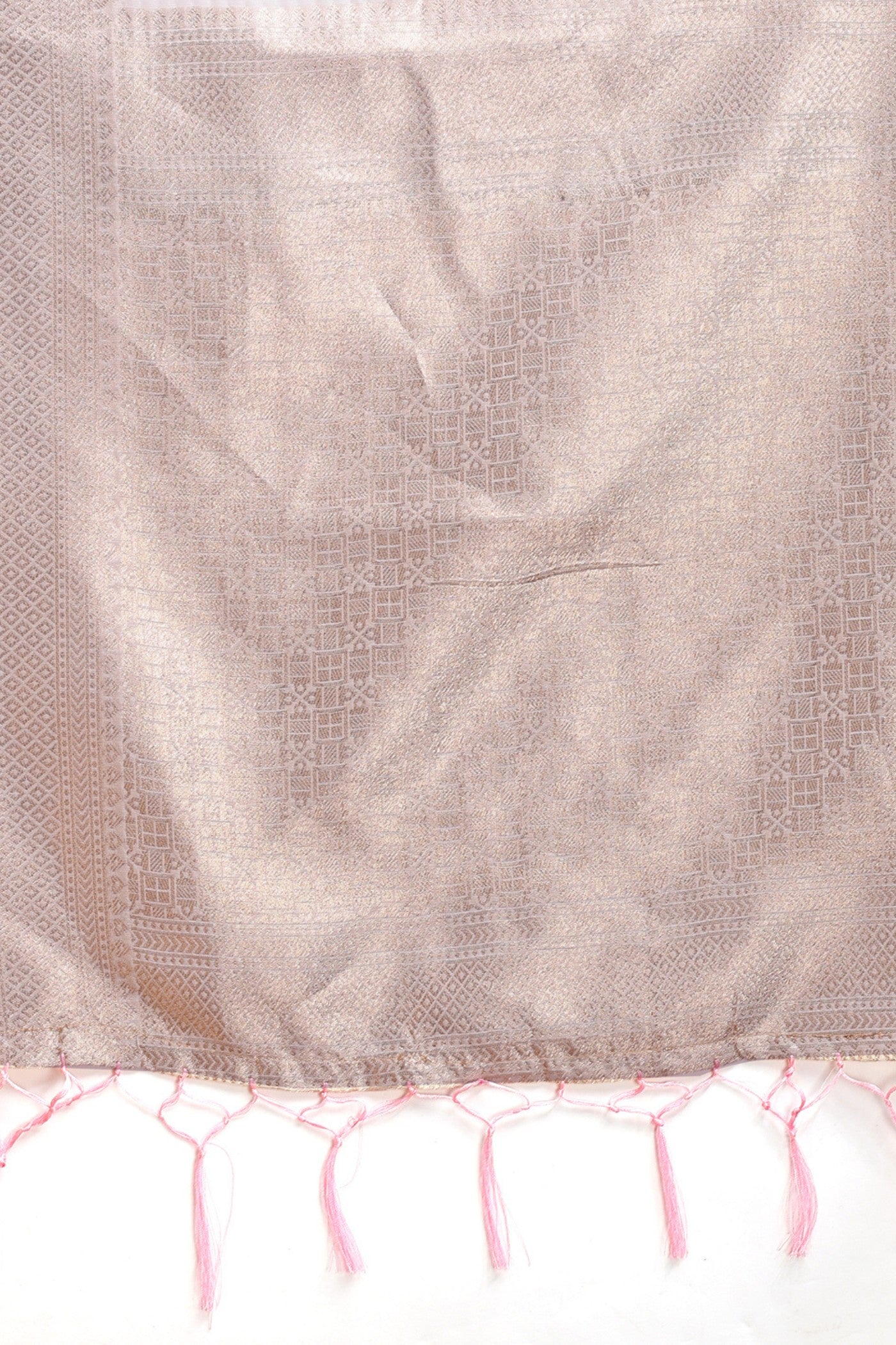 Buy MySilkLove Kalfo White and Pink Woven Cotton Saree Online