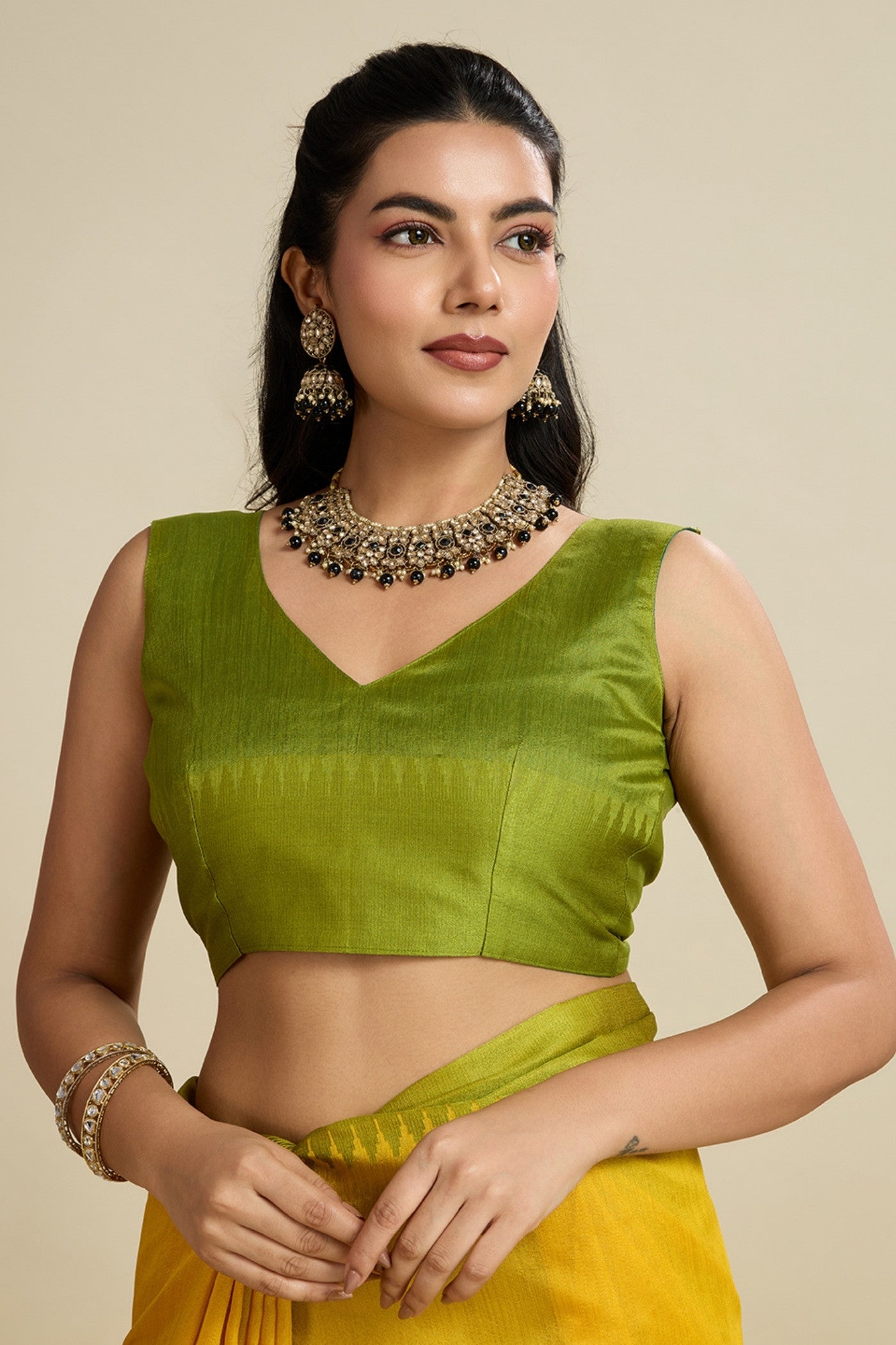 Buy MySilkLove Sun Flower Yellow Woven Raw Silk Saree Online