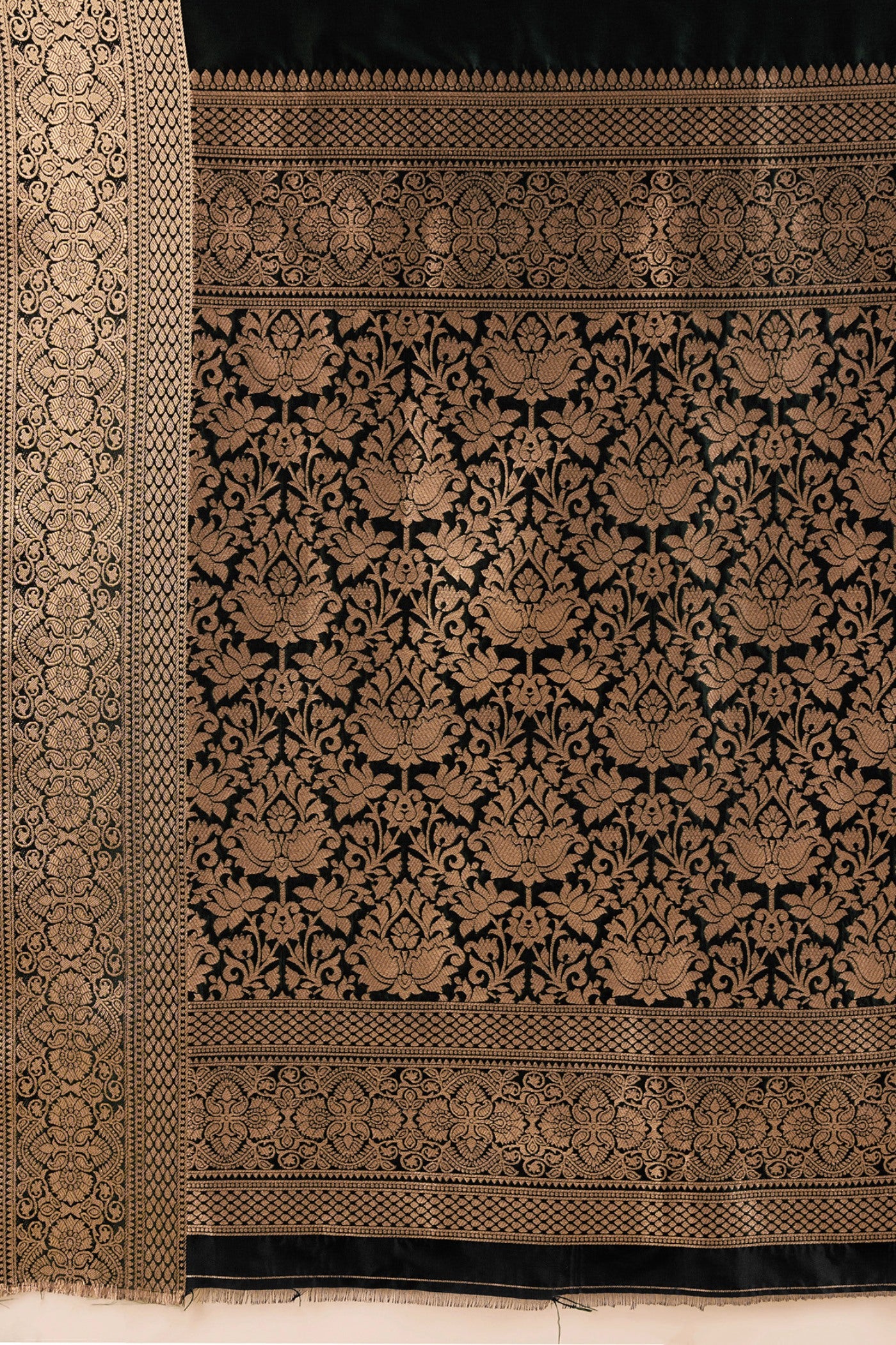 Buy MySilkLove Bistre Black Woven Banarasi Saree Online
