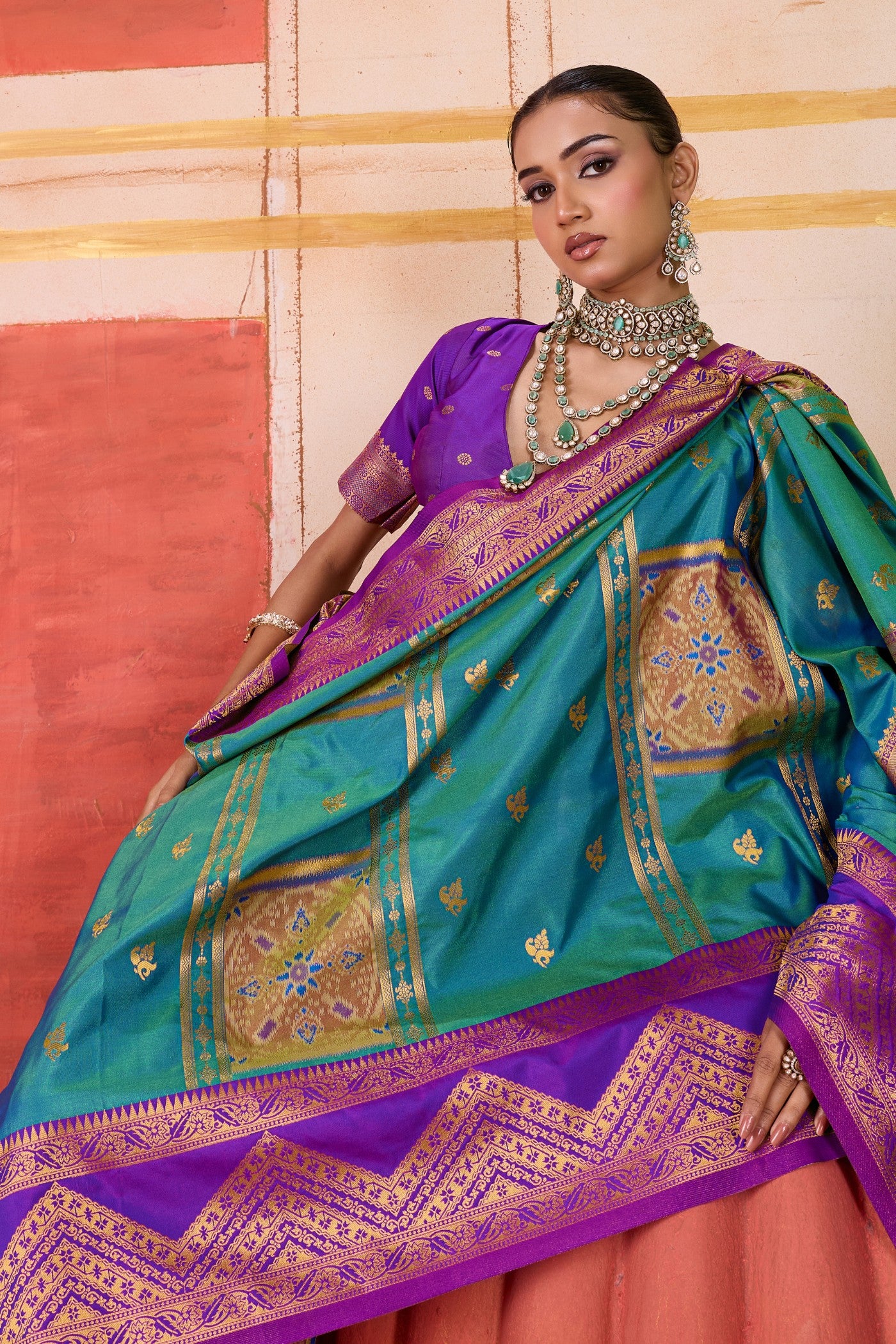 Buy MySilkLove Argentinian Blue Banarasi Handloom Saree Online