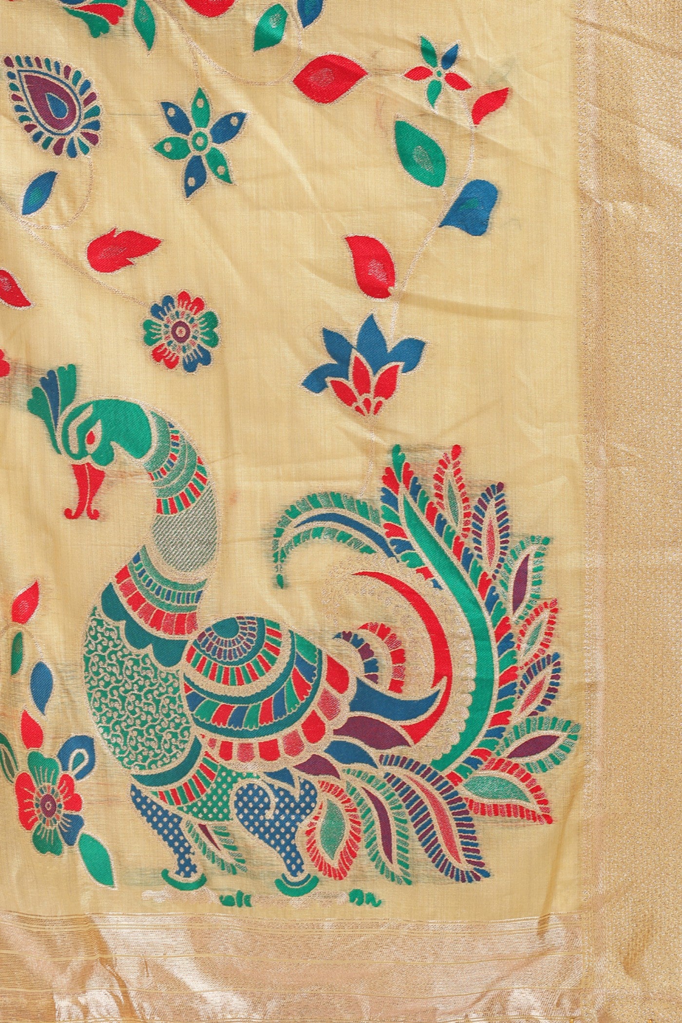 Buy MySilkLove Sun Yellow Woven Linen Cotton Saree Online