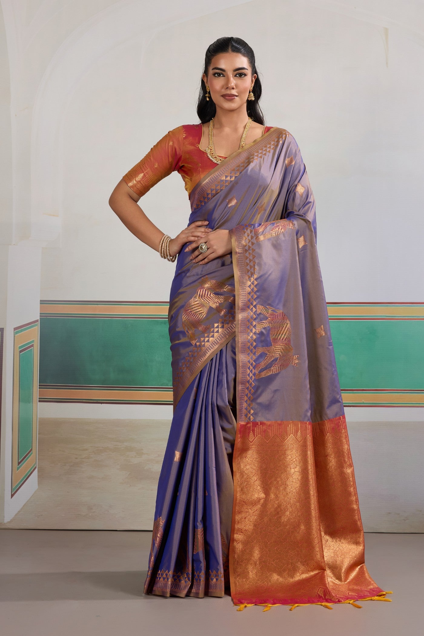 Buy MySilkLove Pale Purple Banarasi Handloom Saree Online