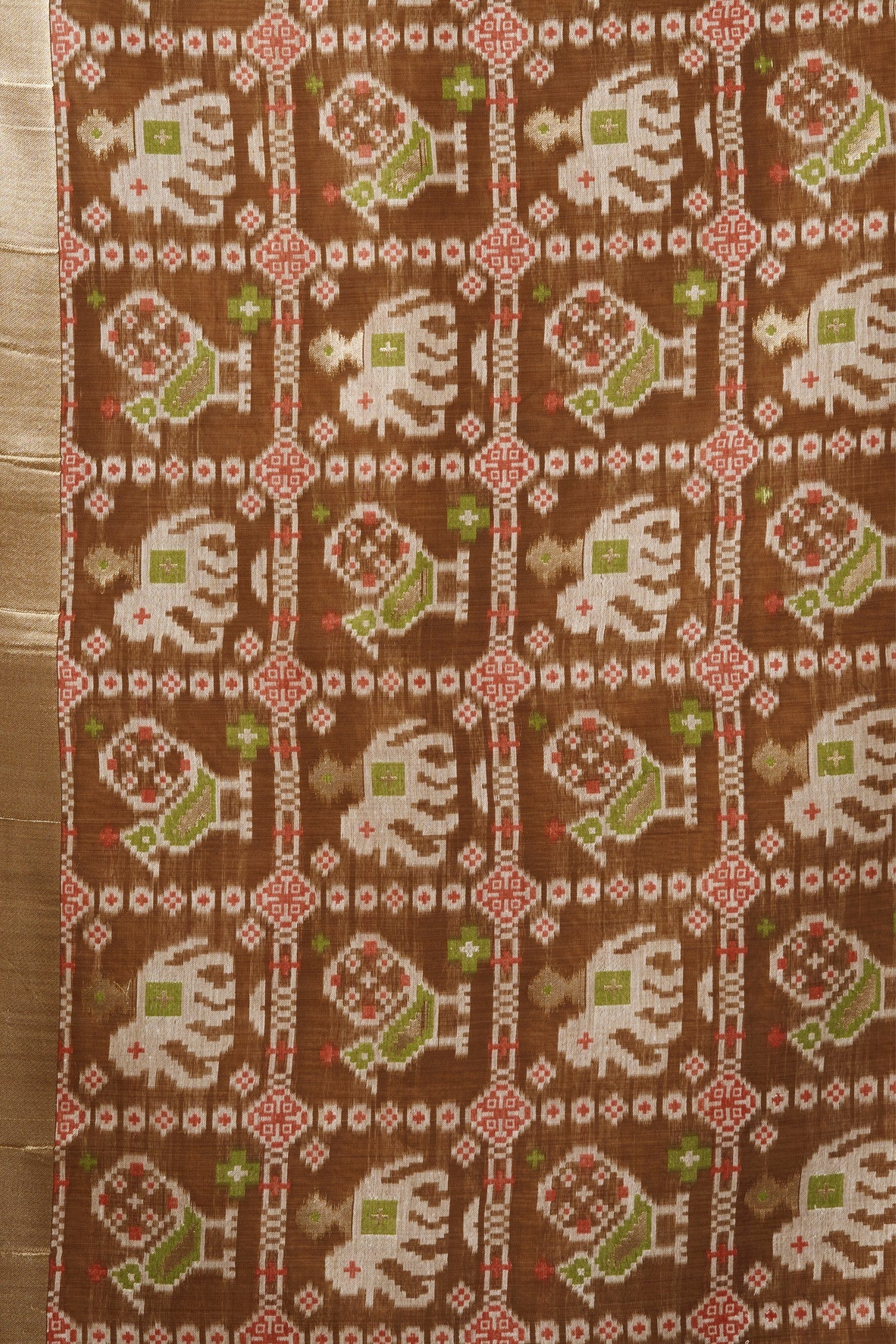 Buy MySilkLove Sunset Peach Patola Pallu Zari Woven Saree Online