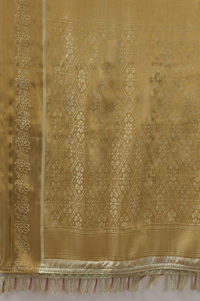 Buy MySilkLove Oyster White Woven Kanjivaram Saree Online