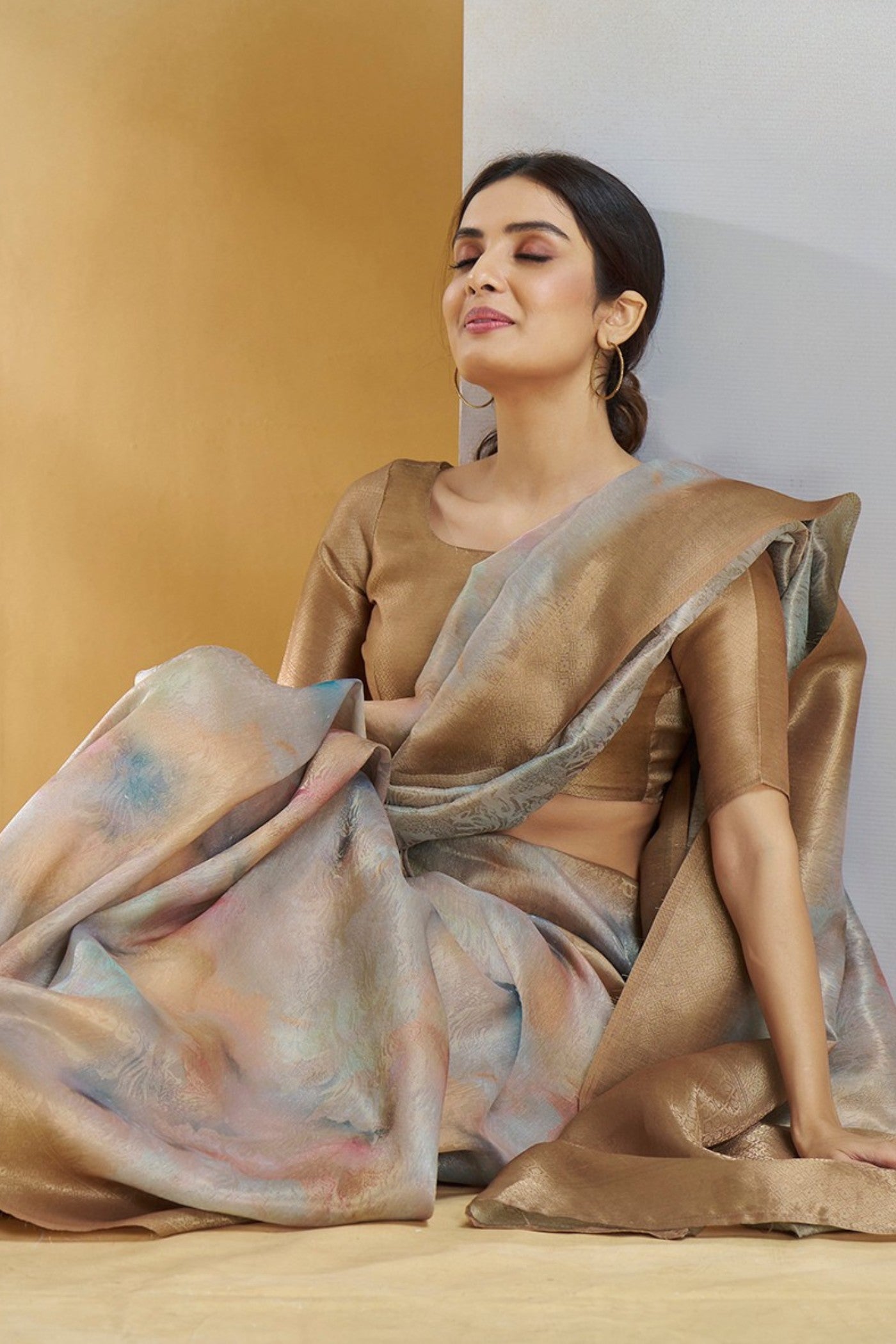 Buy MySilkLove Pale Brown Banarasi Handloom Saree Online