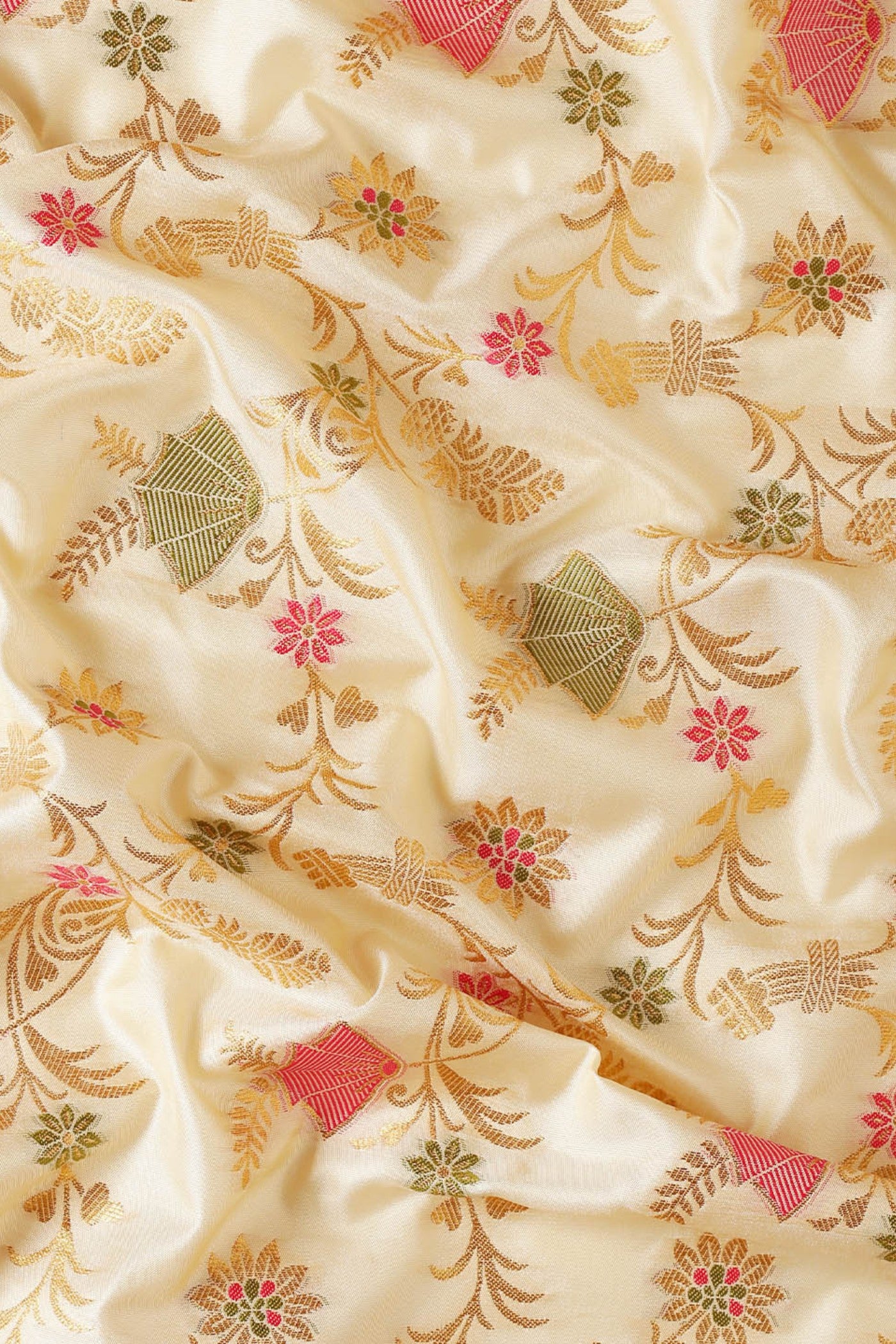 Buy MySilkLove Cashmere Cream Zari Woven Banarasi Saree Online