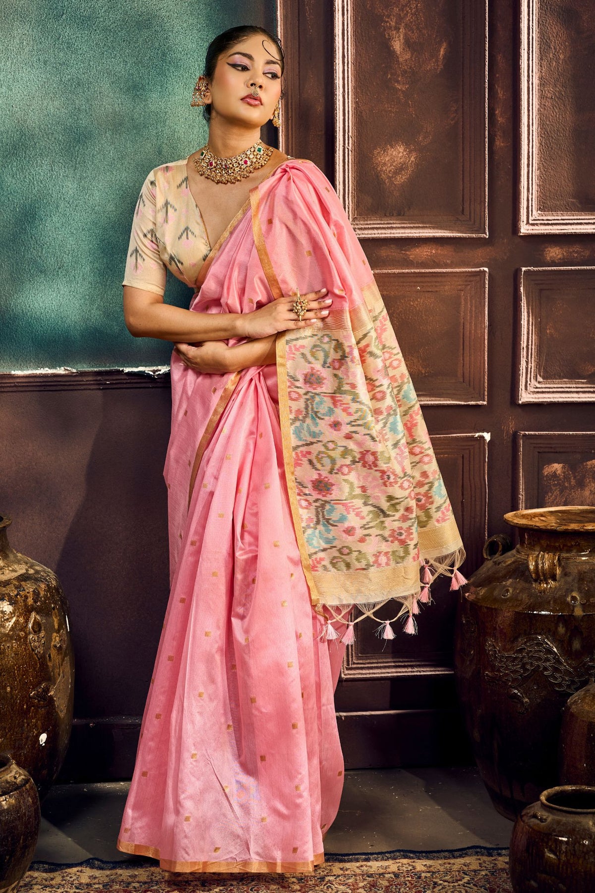 Buy MySilkLove Berry Pink Handloom Silk Saree Online