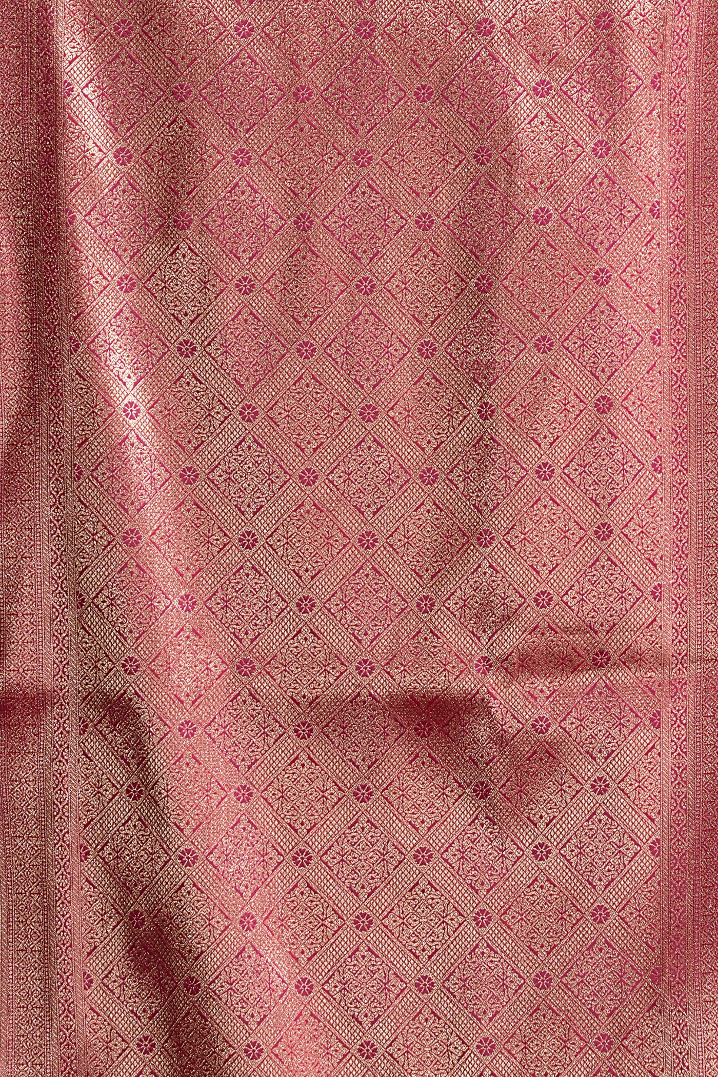 Buy MySilkLove Cherry Pink Woven Banarasi Saree Online