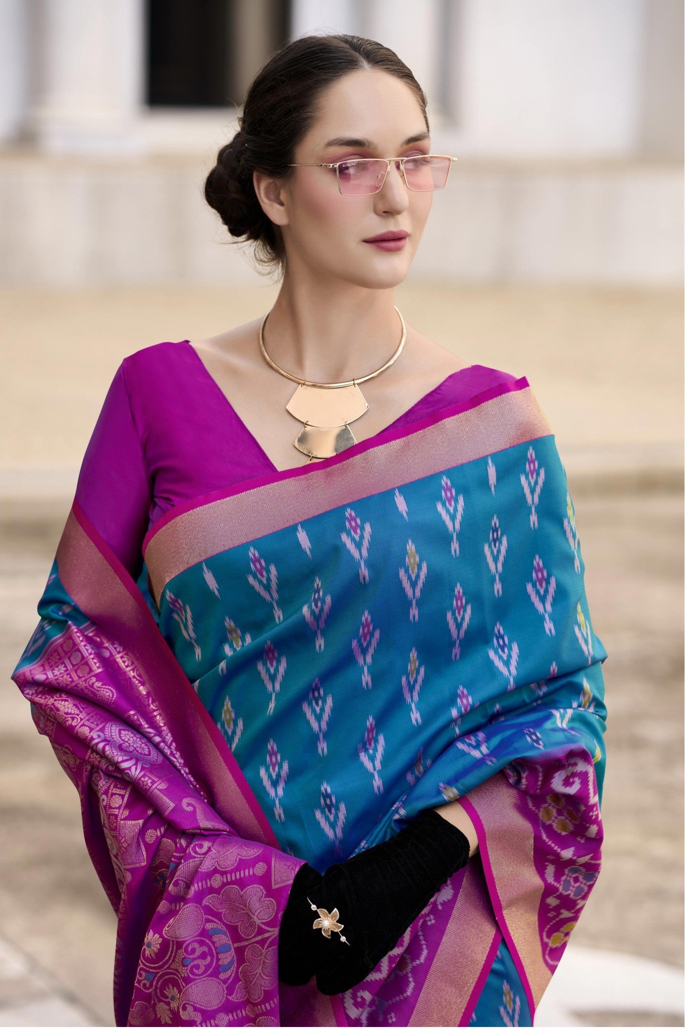 Buy MySilkLove Eastern Blue Woven Banarasi Soft Silk Saree Online