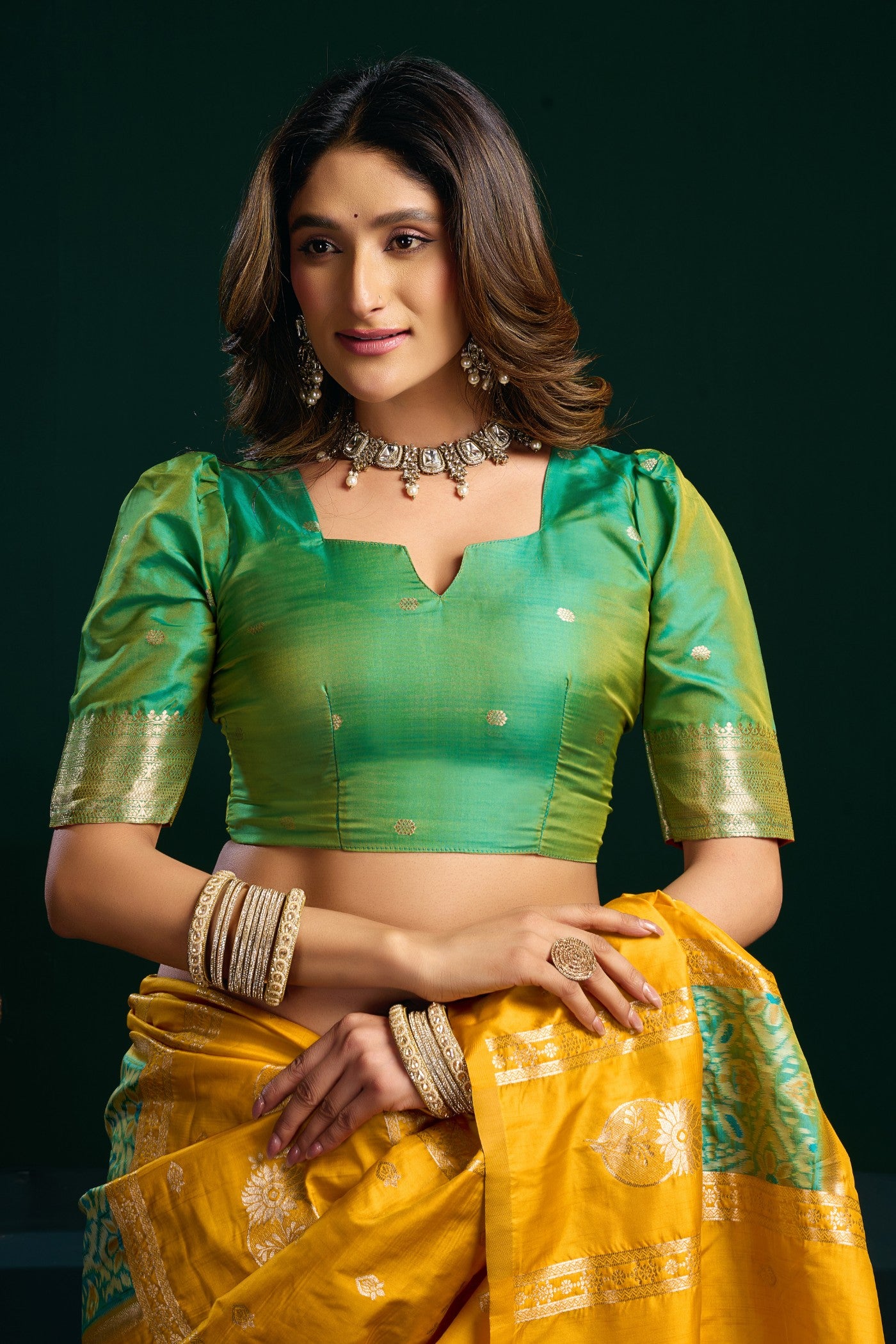 Buy MySilkLove Chamois Yellow Banarasi Handloom Soft Silk Saree Online