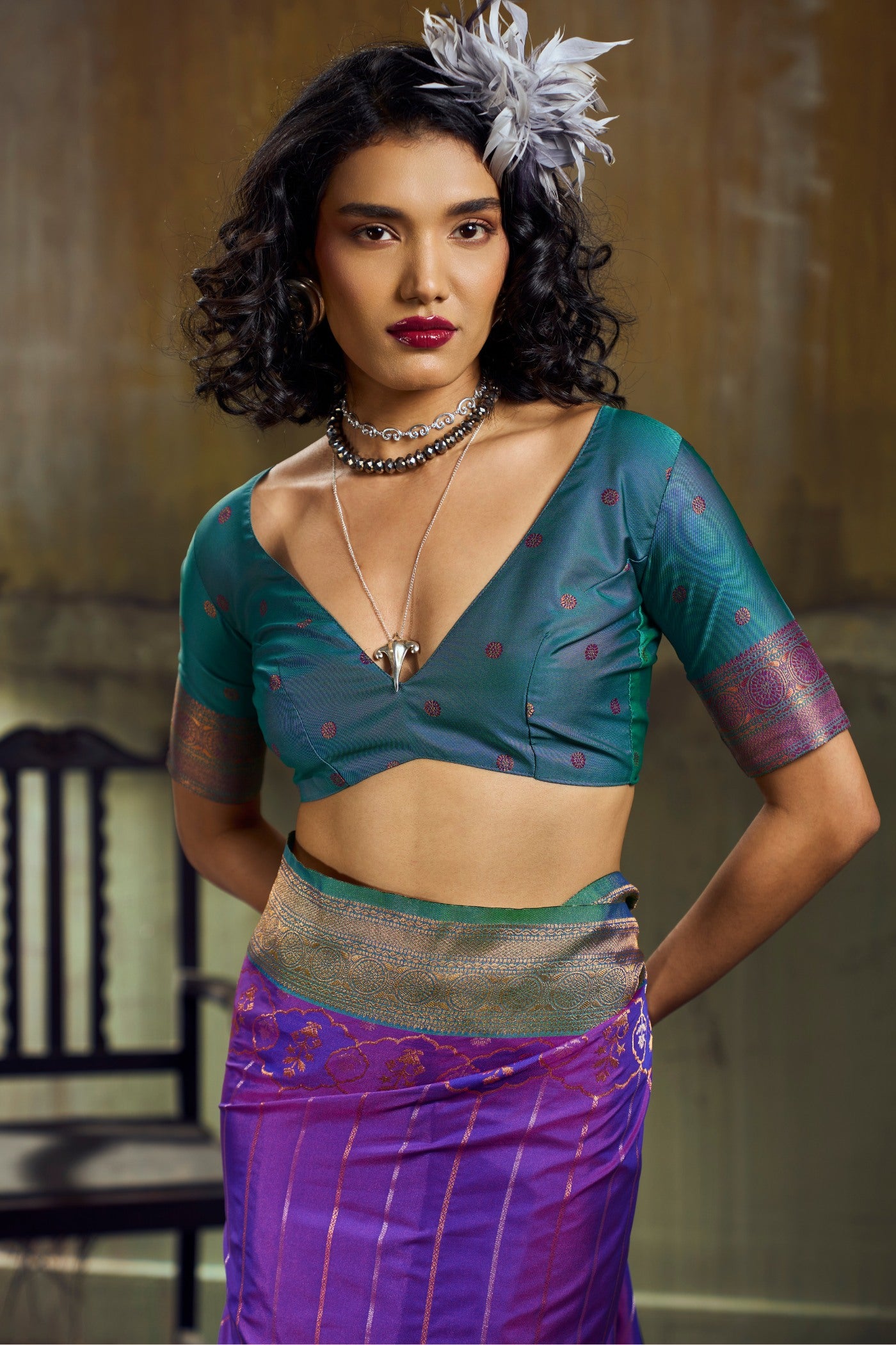 Buy MySilkLove Amethyst Purple Pochampally Handloom Saree Online