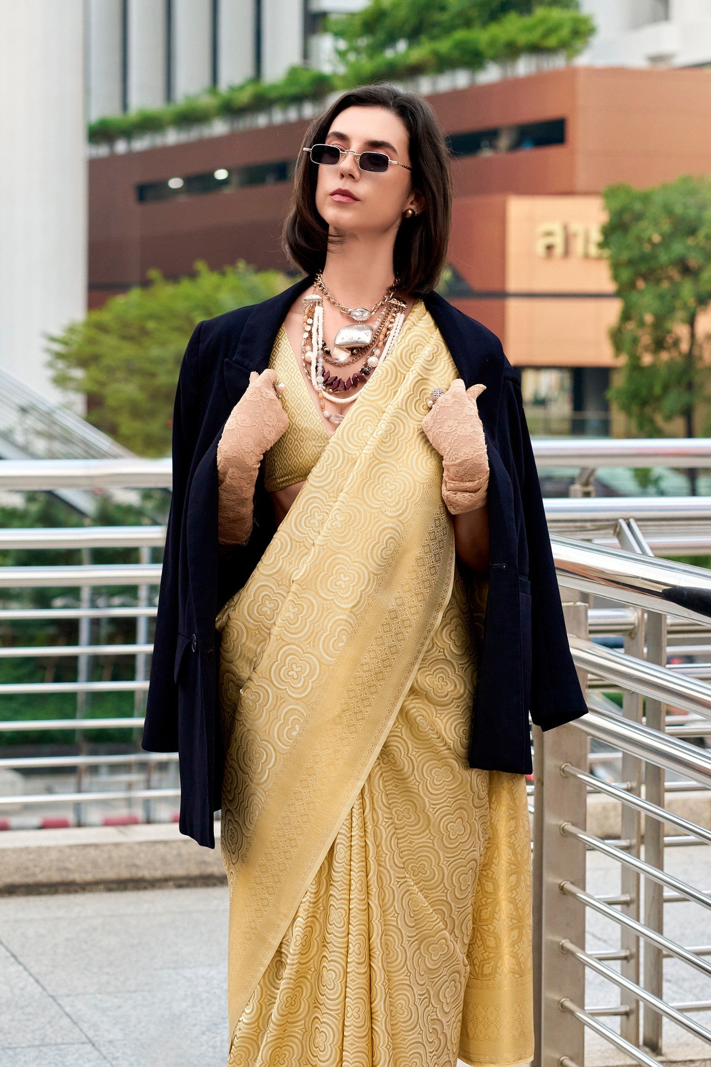 Buy MySilkLove Whiskey Gold Handloom Kanjivaram Saree Online