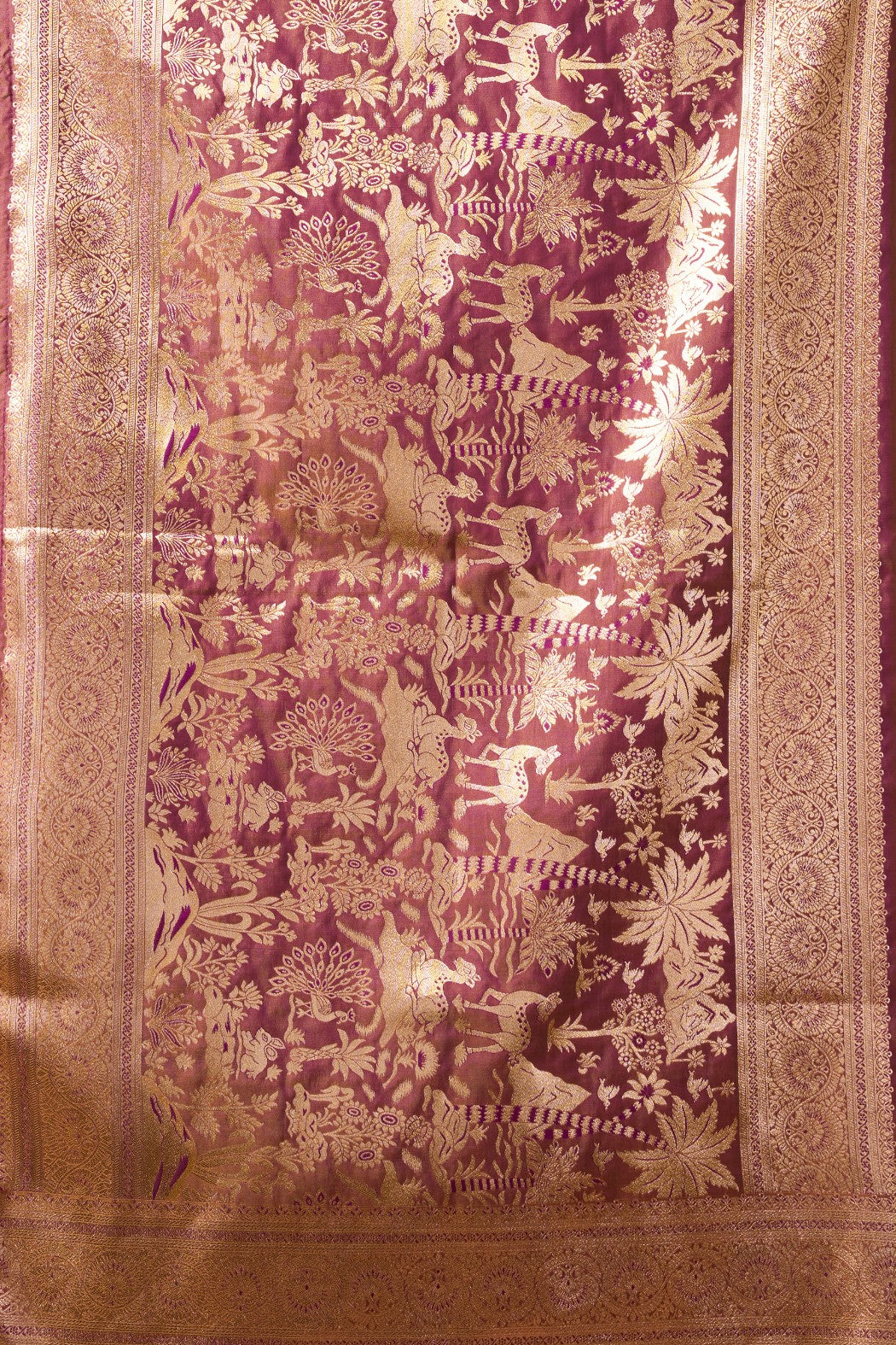 Buy MySilkLove Byzantium  Purple Woven Banarasi Soft Silk Saree Online