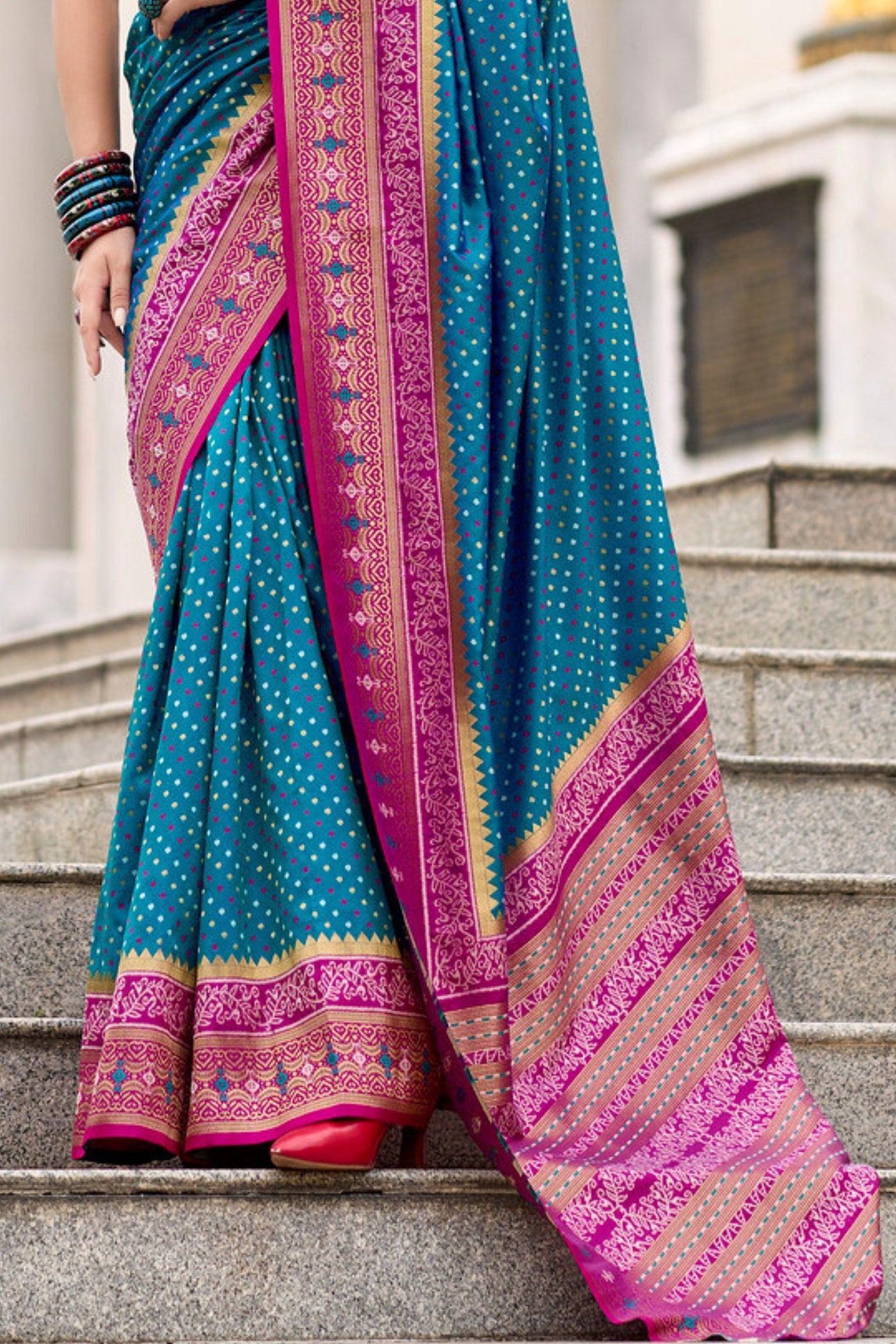 Buy MySilkLove Eden Blue Woven Banarasi Saree Online