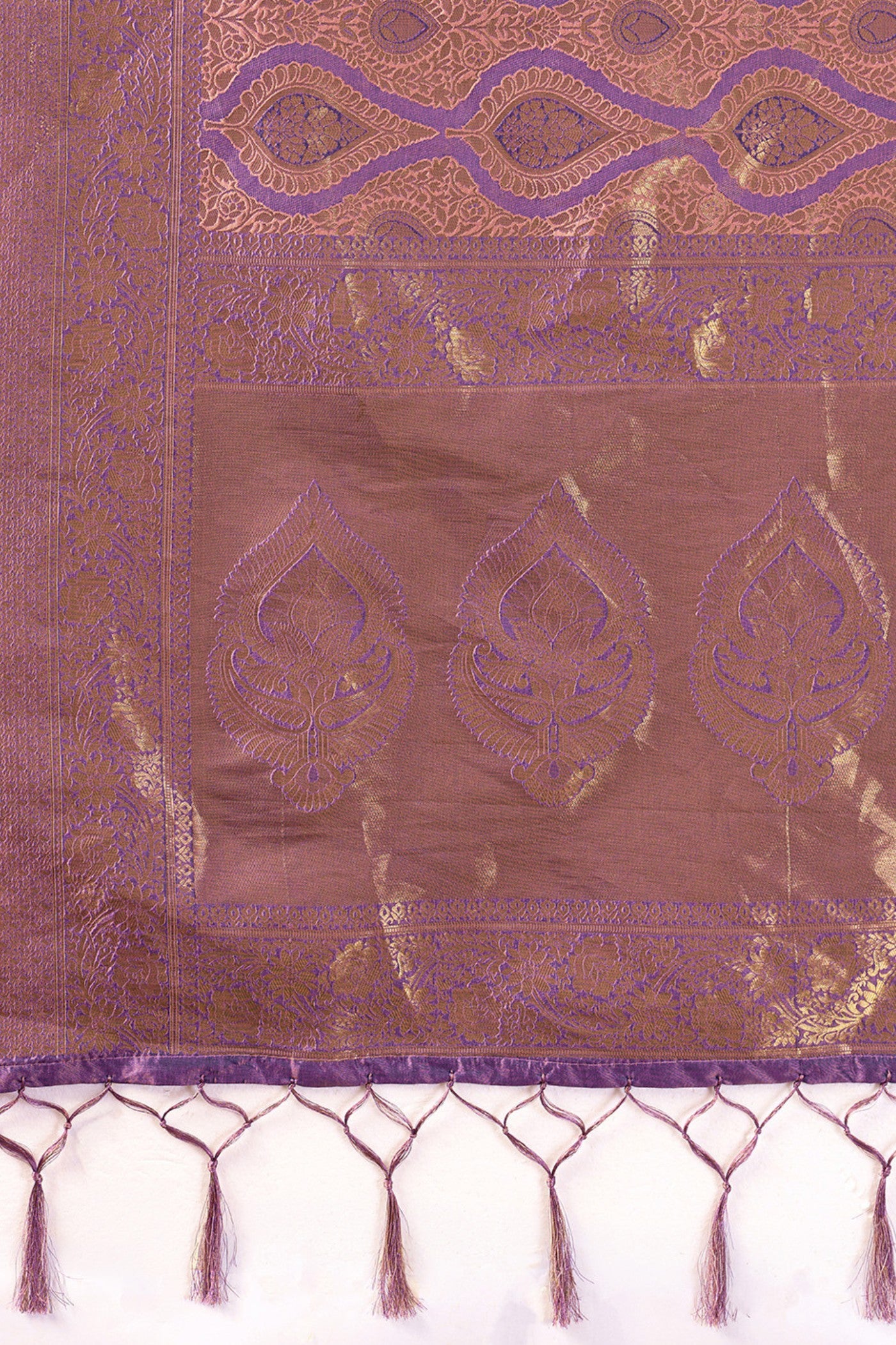 Buy MySilkLove Heliotrope Purple Woven Kanjivaram Saree Online