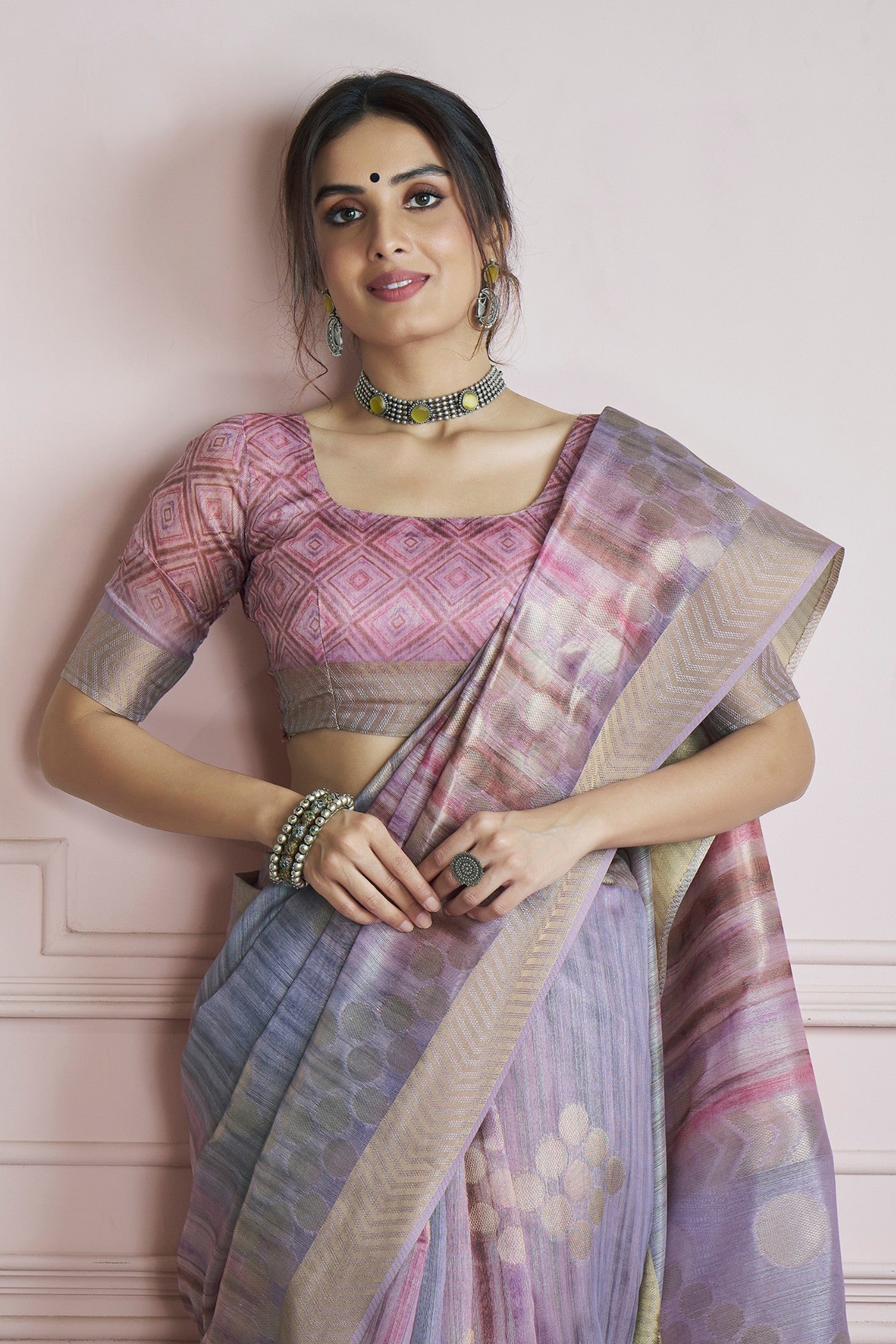 MySilkLove Light Mauve Purple Handloom Khadi Silk Saree