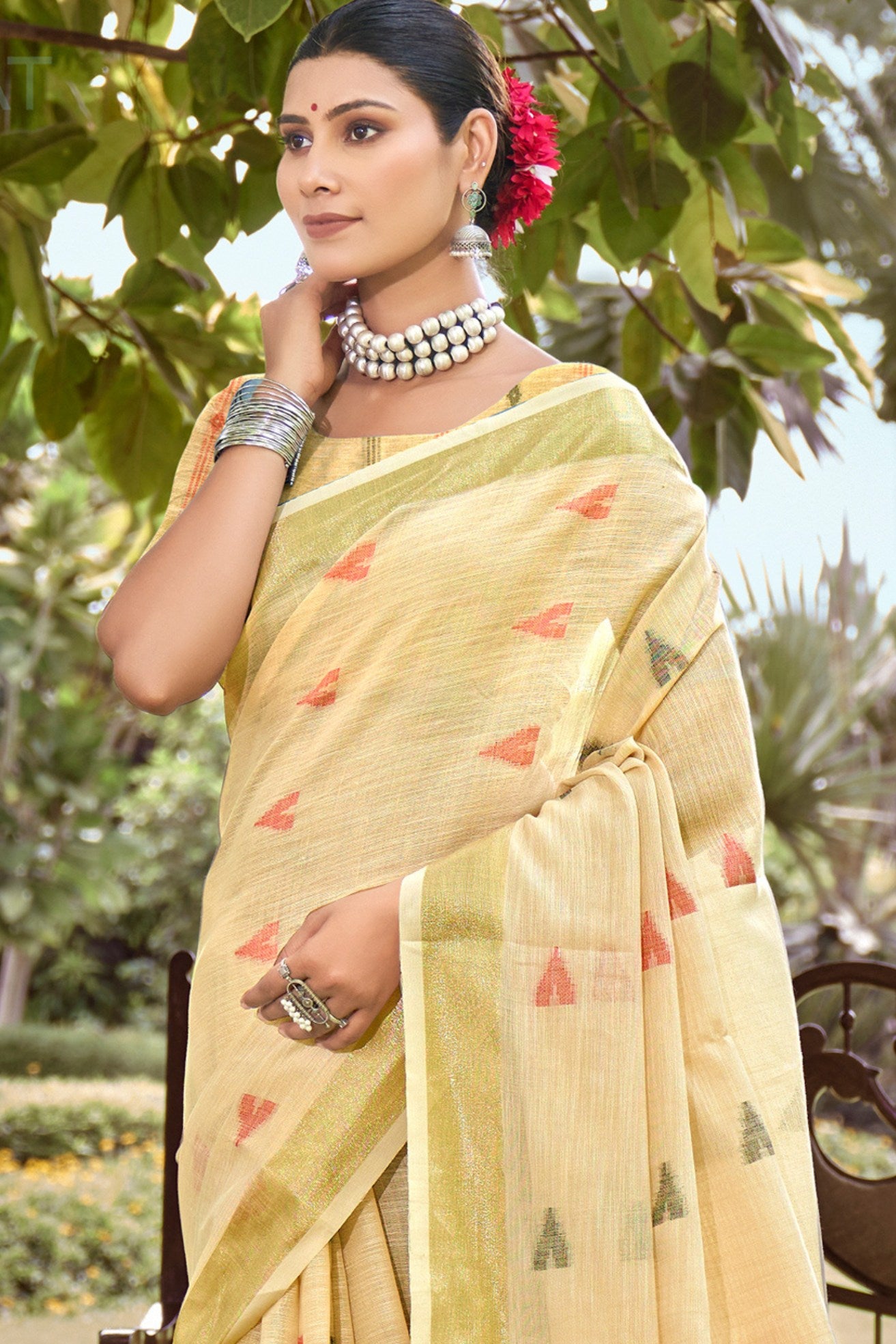 Buy MySilkLove Banana Mania Yellow Cotton Silk Saree Online