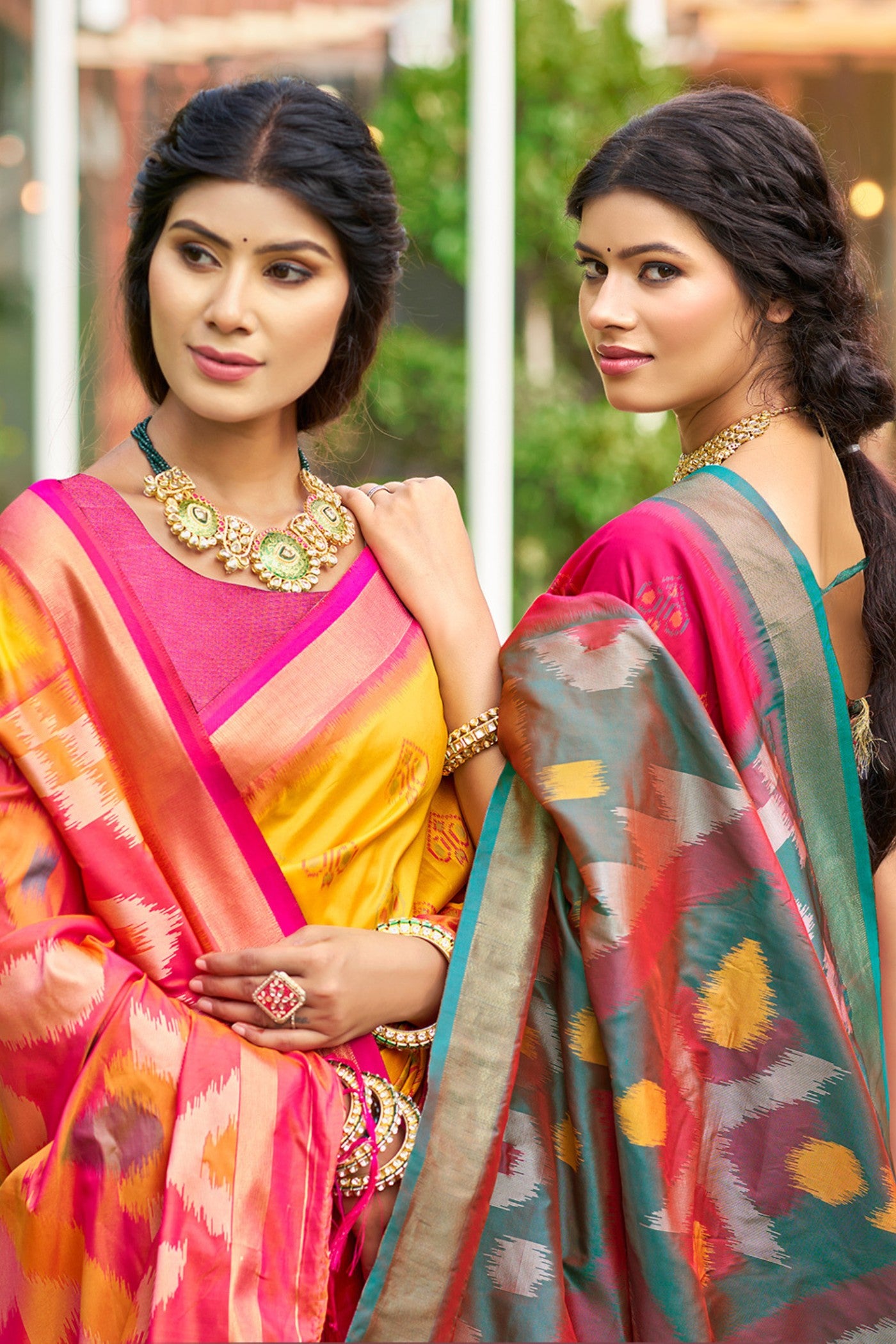 Buy MySilkLove Magenta Pink Ikkat Soft Silk Saree Online