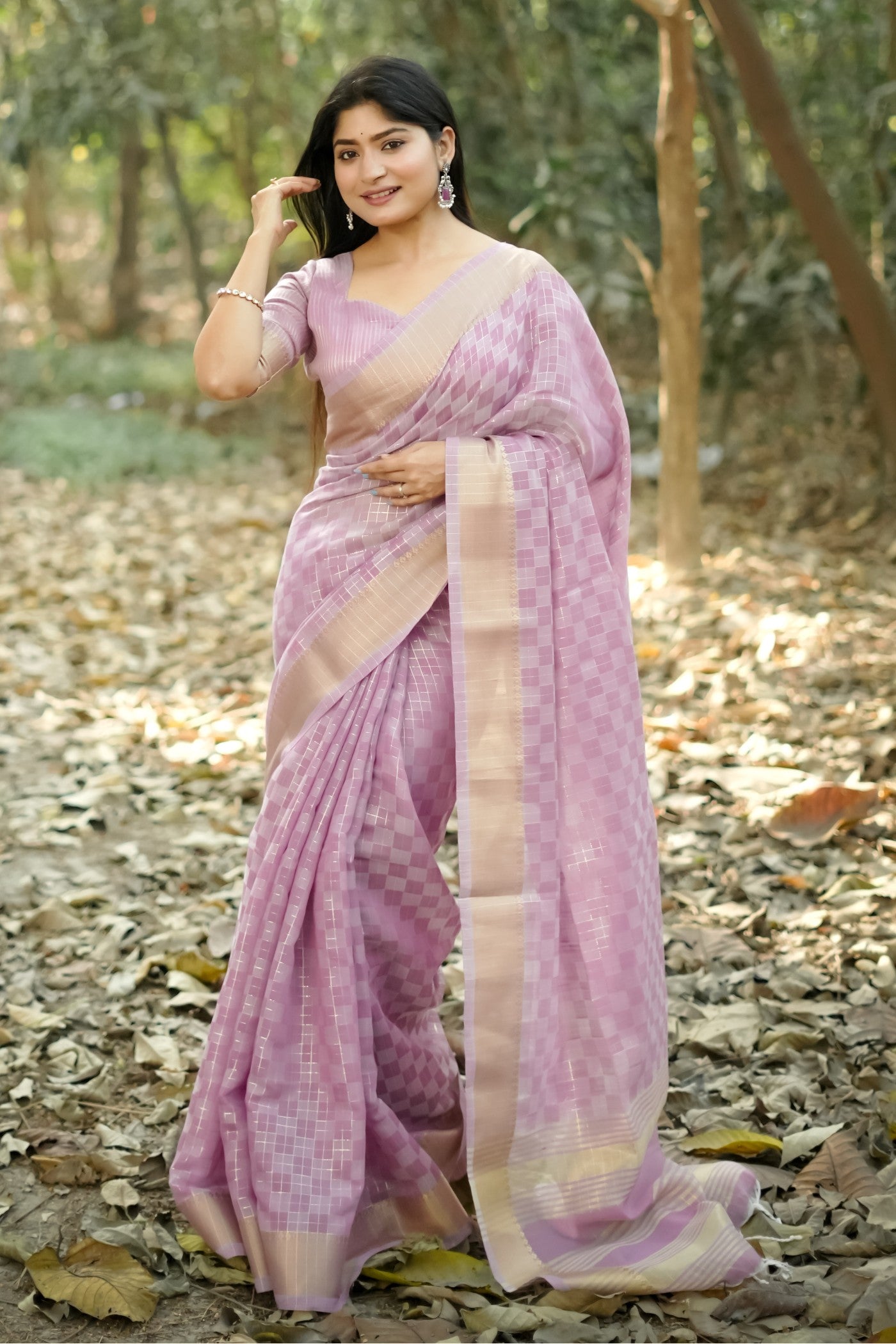 Buy MySilkLove Light Mauve Purple Banarasi Raw Silk Saree Online