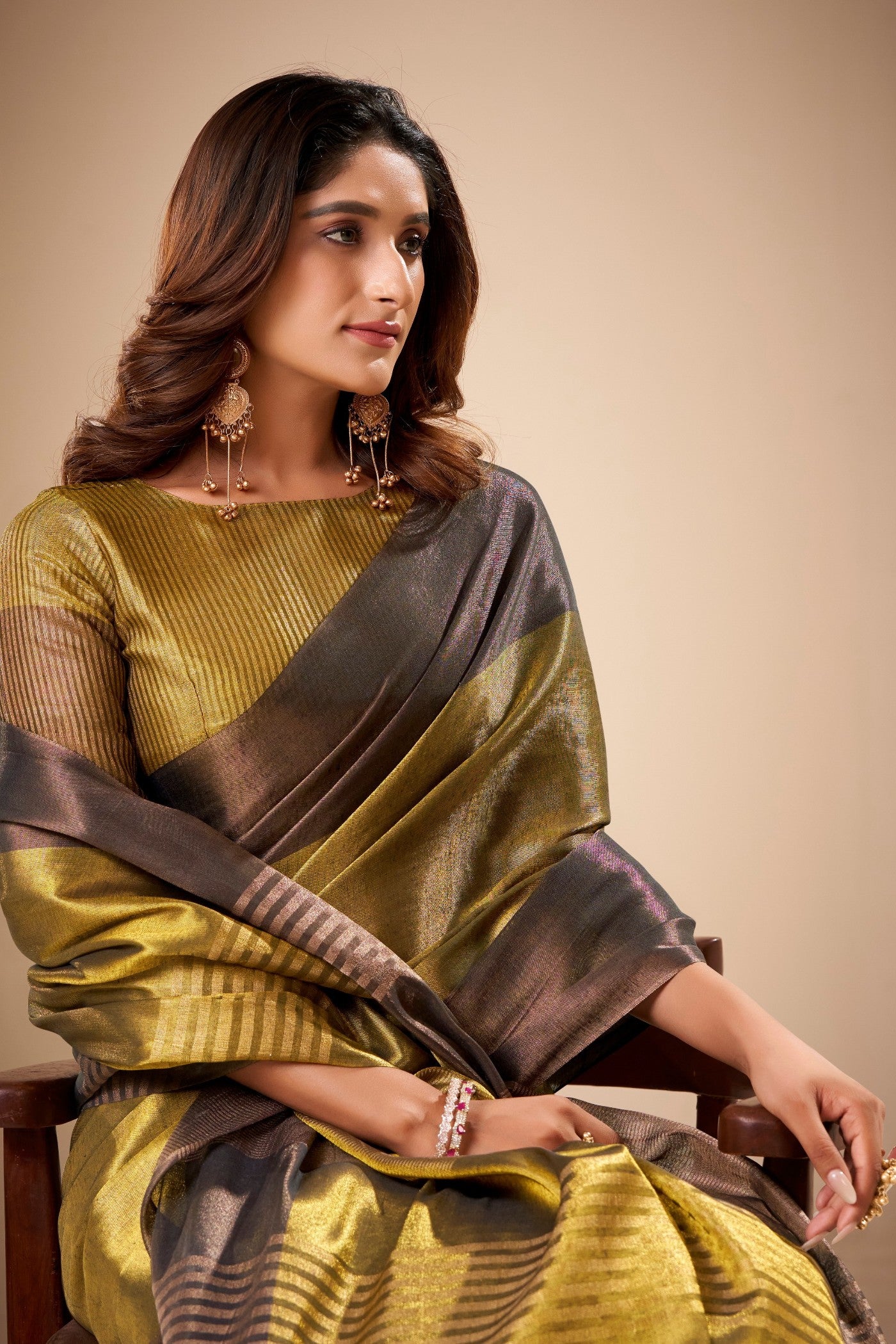 Buy MySilkLove Hunyadi Yellow Handloom Tissue Saree Online