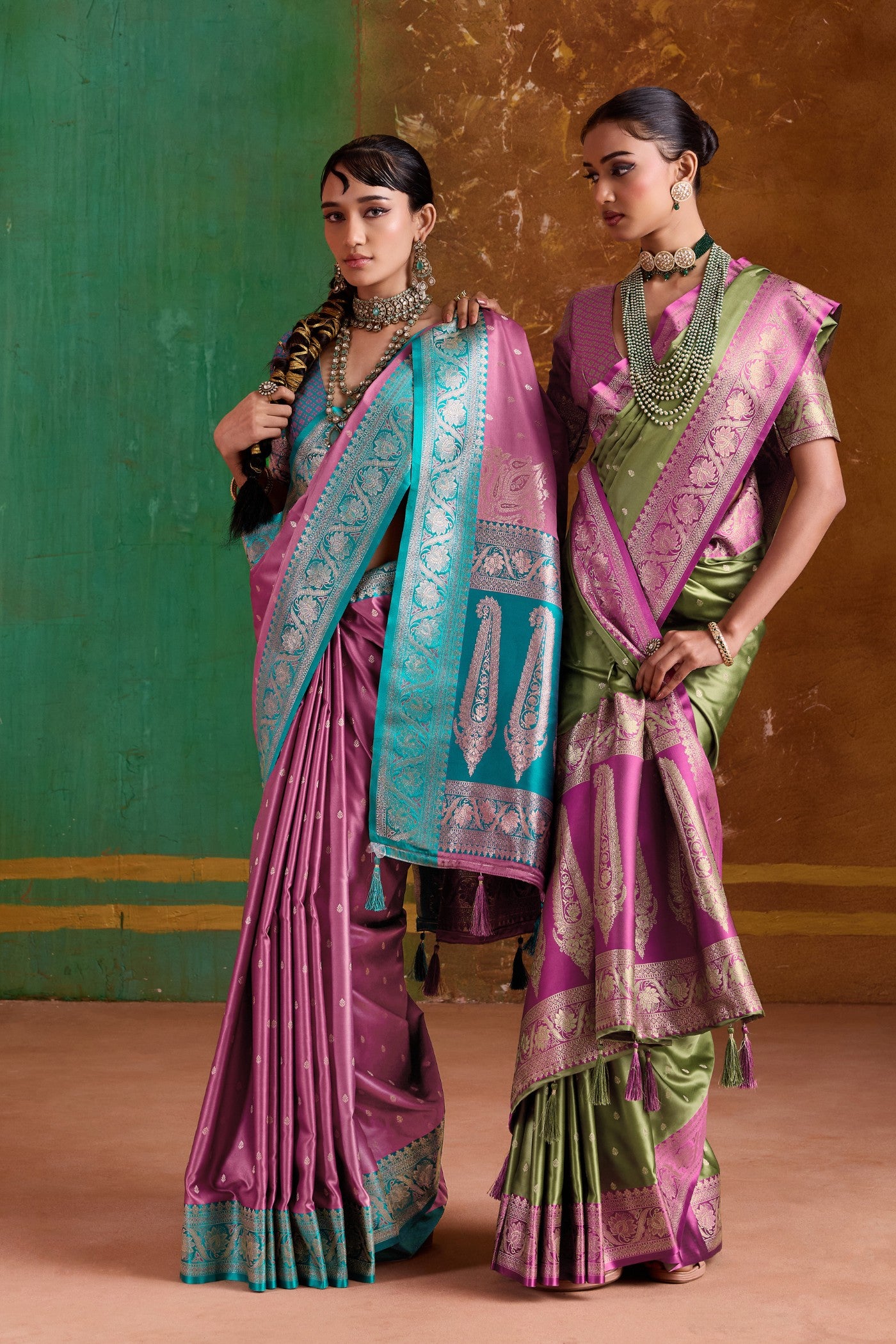 Buy MySilkLove Dolly Pink Handloom Satin Silk Saree Online