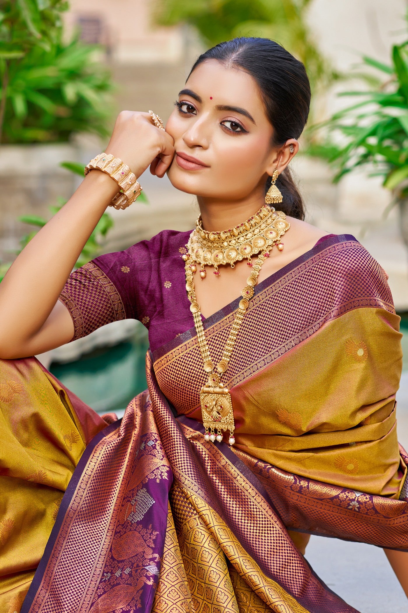 Buy MySilkLove Munsell Yellow Woven Banarasi Saree Online