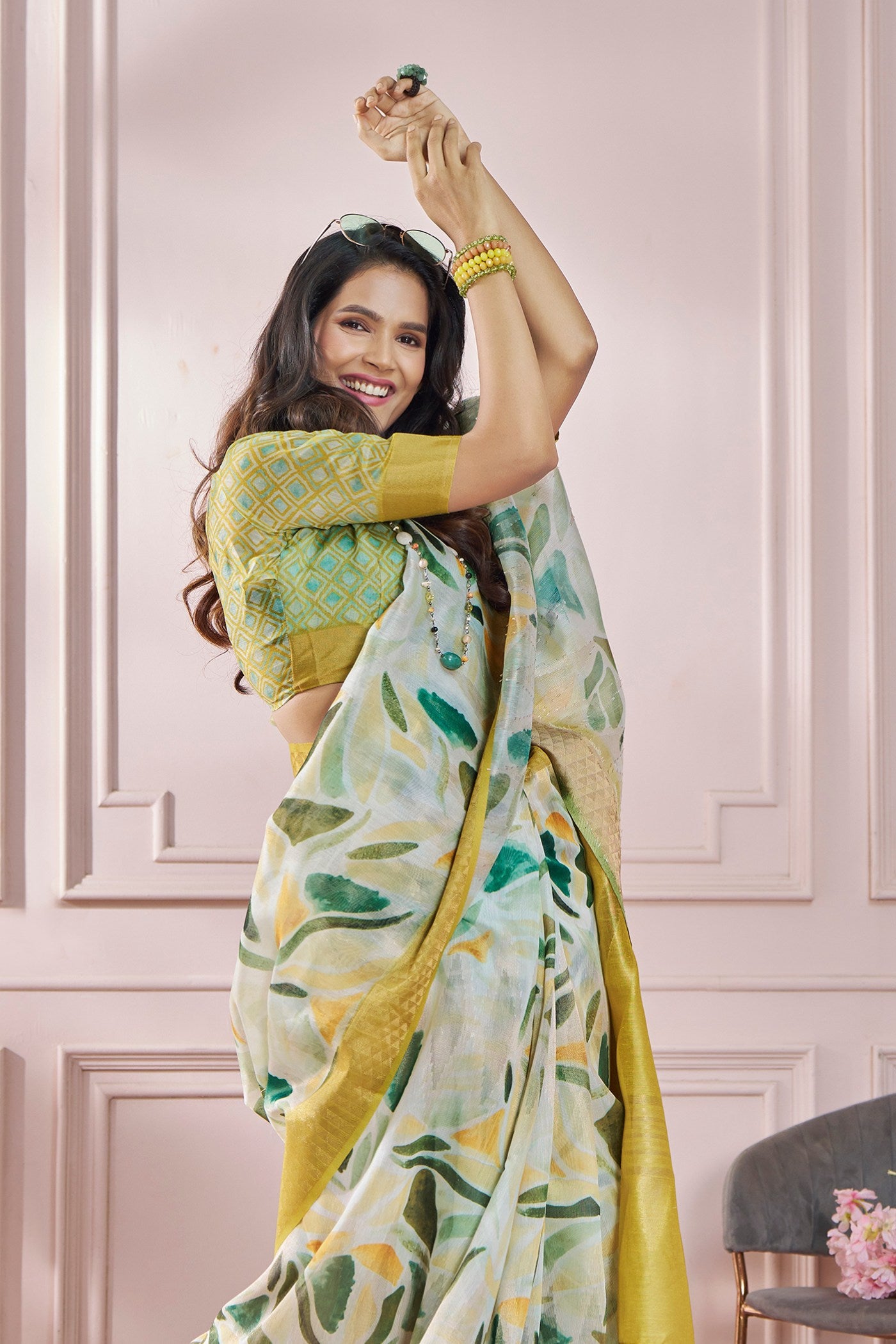 Buy MySilkLove Sun Yellow Banarasi Silk saree Online